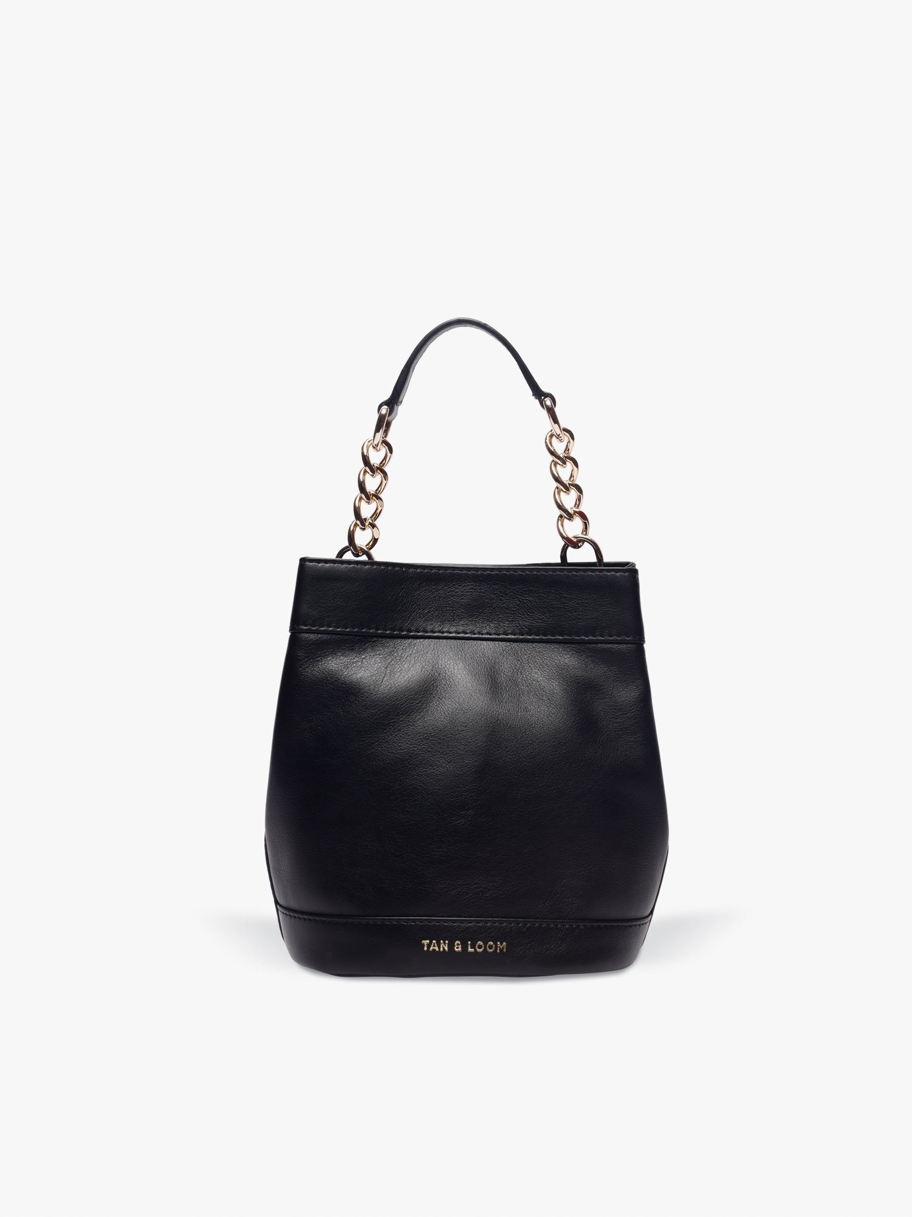 Handcrafted Black Genuine Leather Rani Batua for Women Tan & Loom