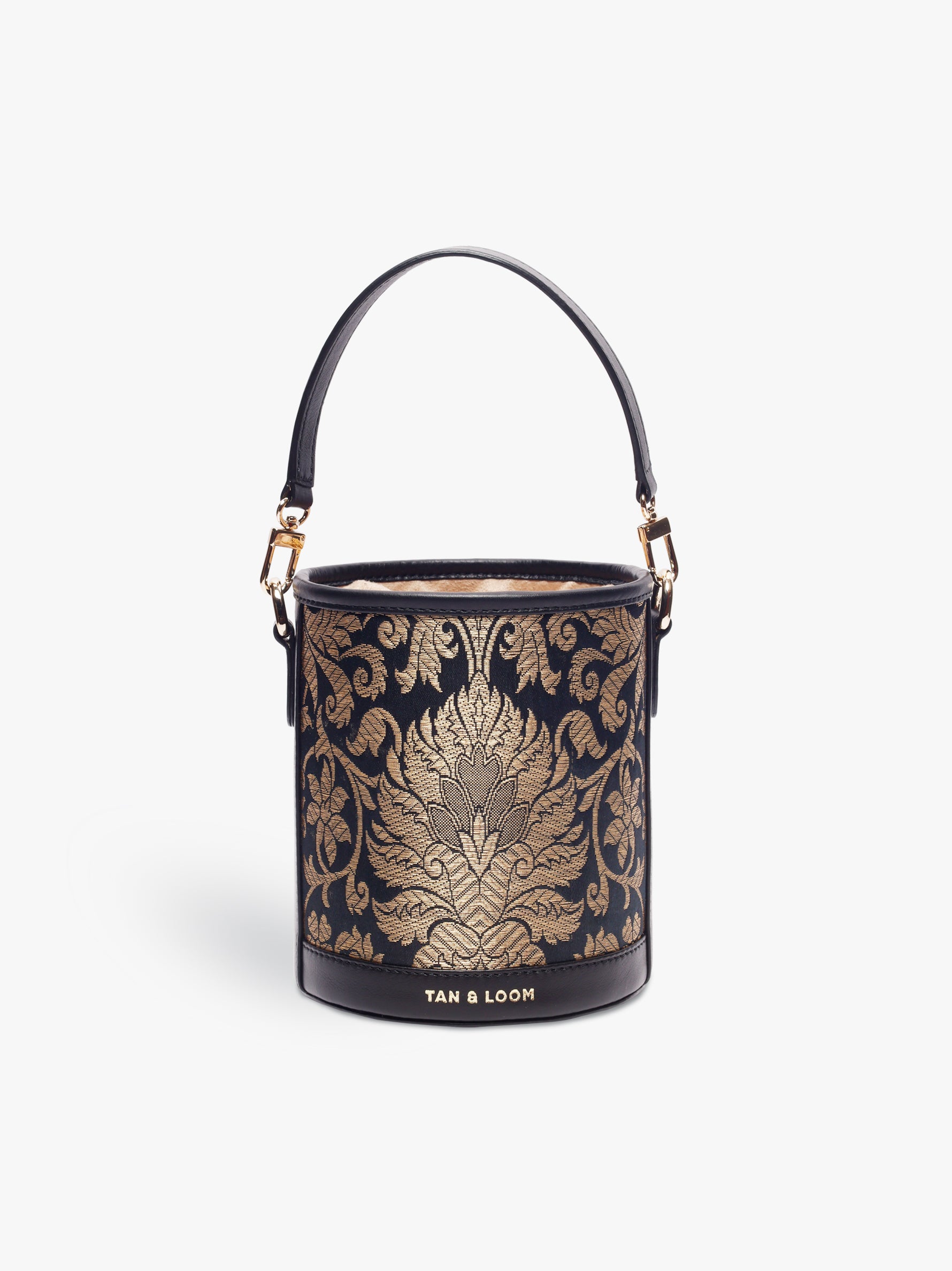 TAN AND LOOM Classic Black Brocade Rani Batua