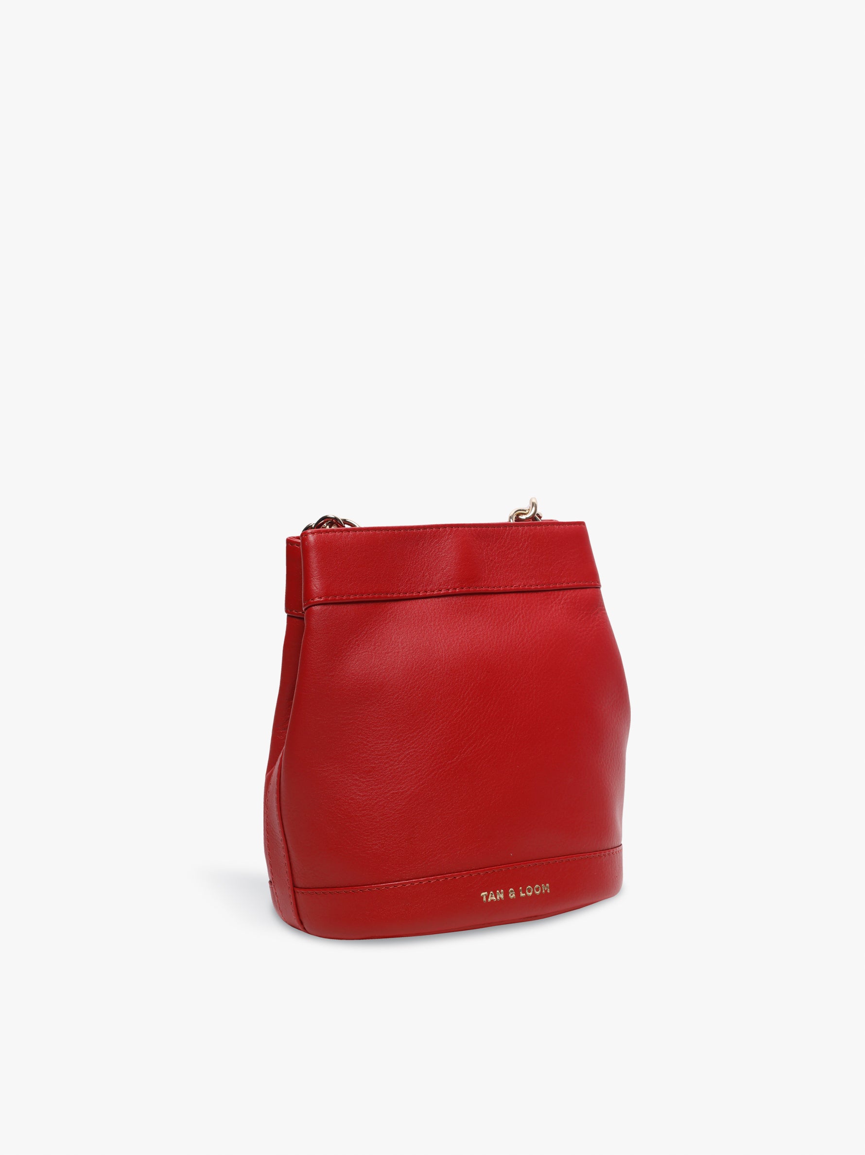 Handcrafted Red Genuine Leather Rani Batua for Women Tan & Loom