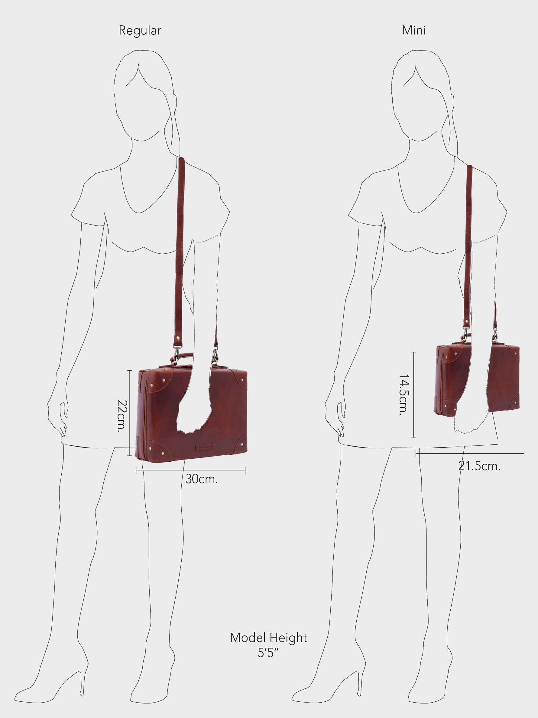 Handcrafted Genuine Vegetable Tanned Leather Traveller's Trunk Sling Vintage Brown for Women Tan & Loom