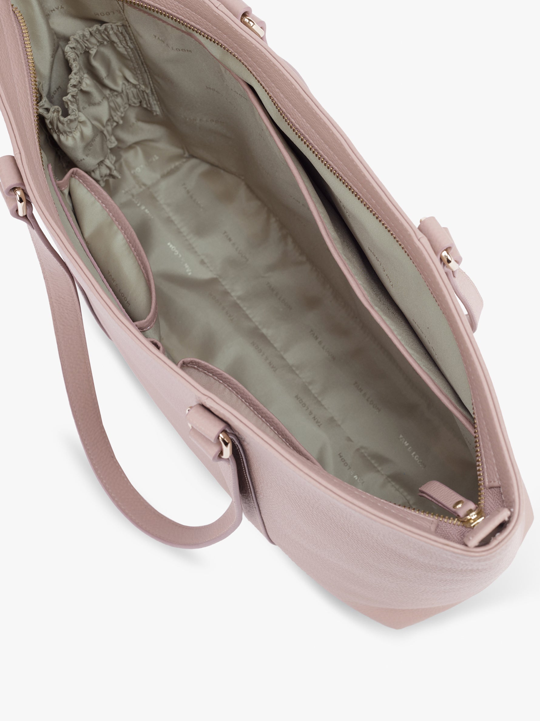 Handcrafted genuine leather office tote bag for women Nude Pink