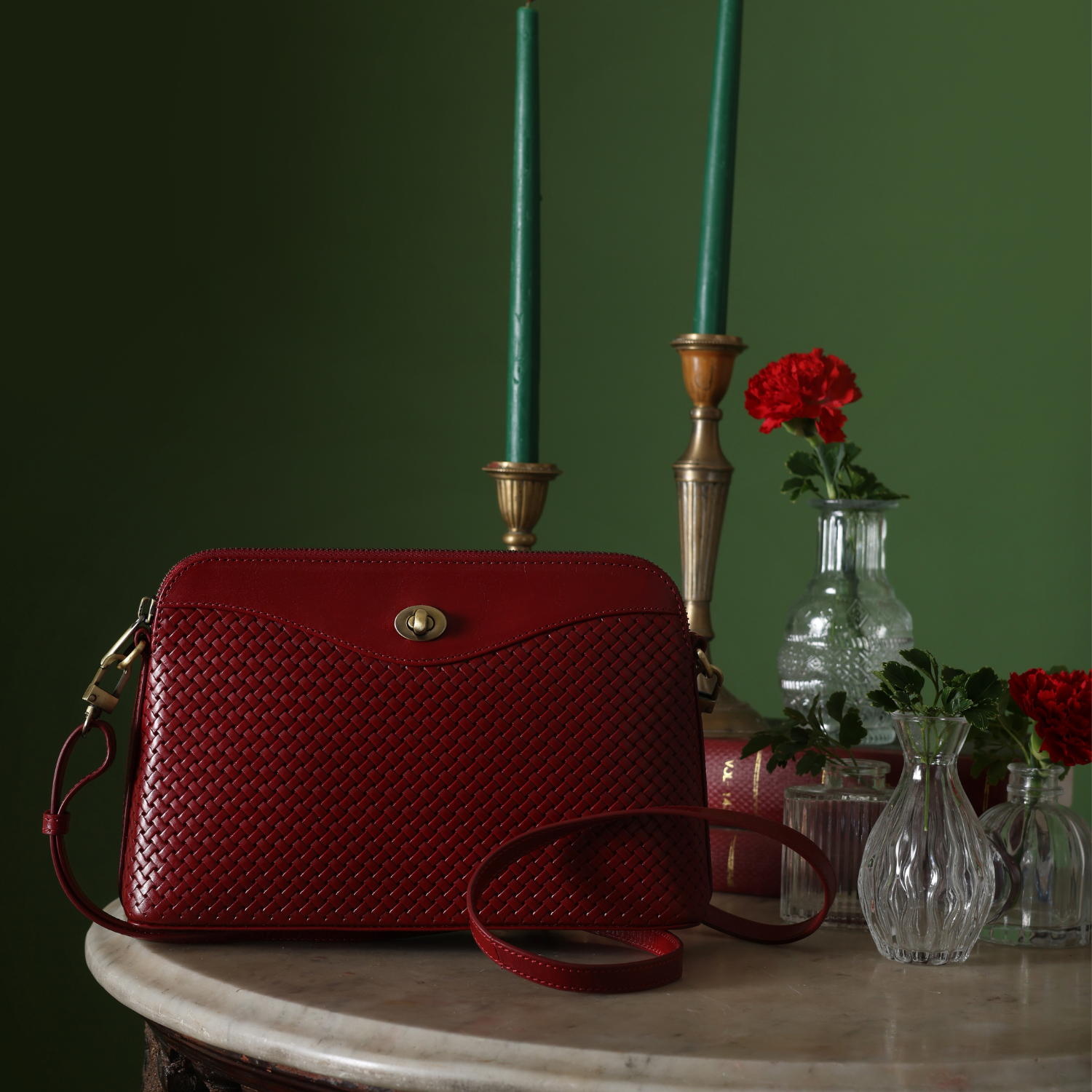 Handcrafted Premium Vegetable Tanned Leather Sling Bag for Women Tan & Loom