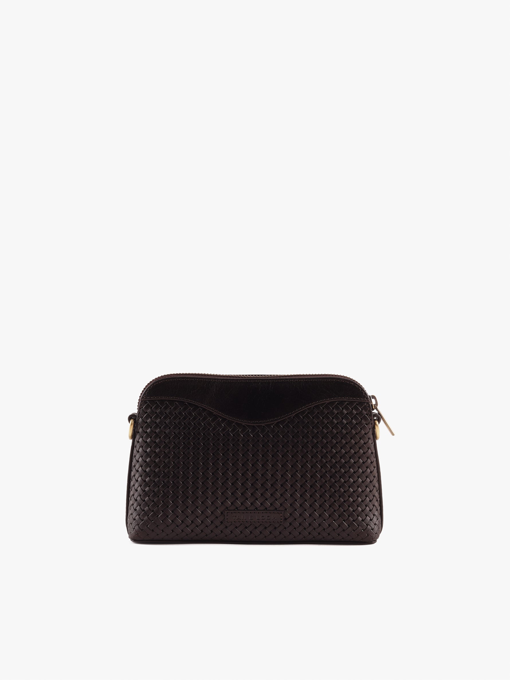 Handcrafted Woven Vegetable Tanned Leather Nilgiri Sling (Medium) Warm Black for Women Tan & Loom