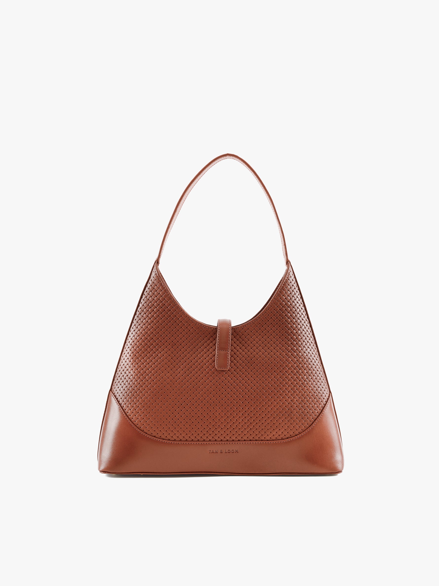 Handcrafted Woven Vegetable Tanned Leather Marrakesh Hobo Cognac for Women Tan & Loom