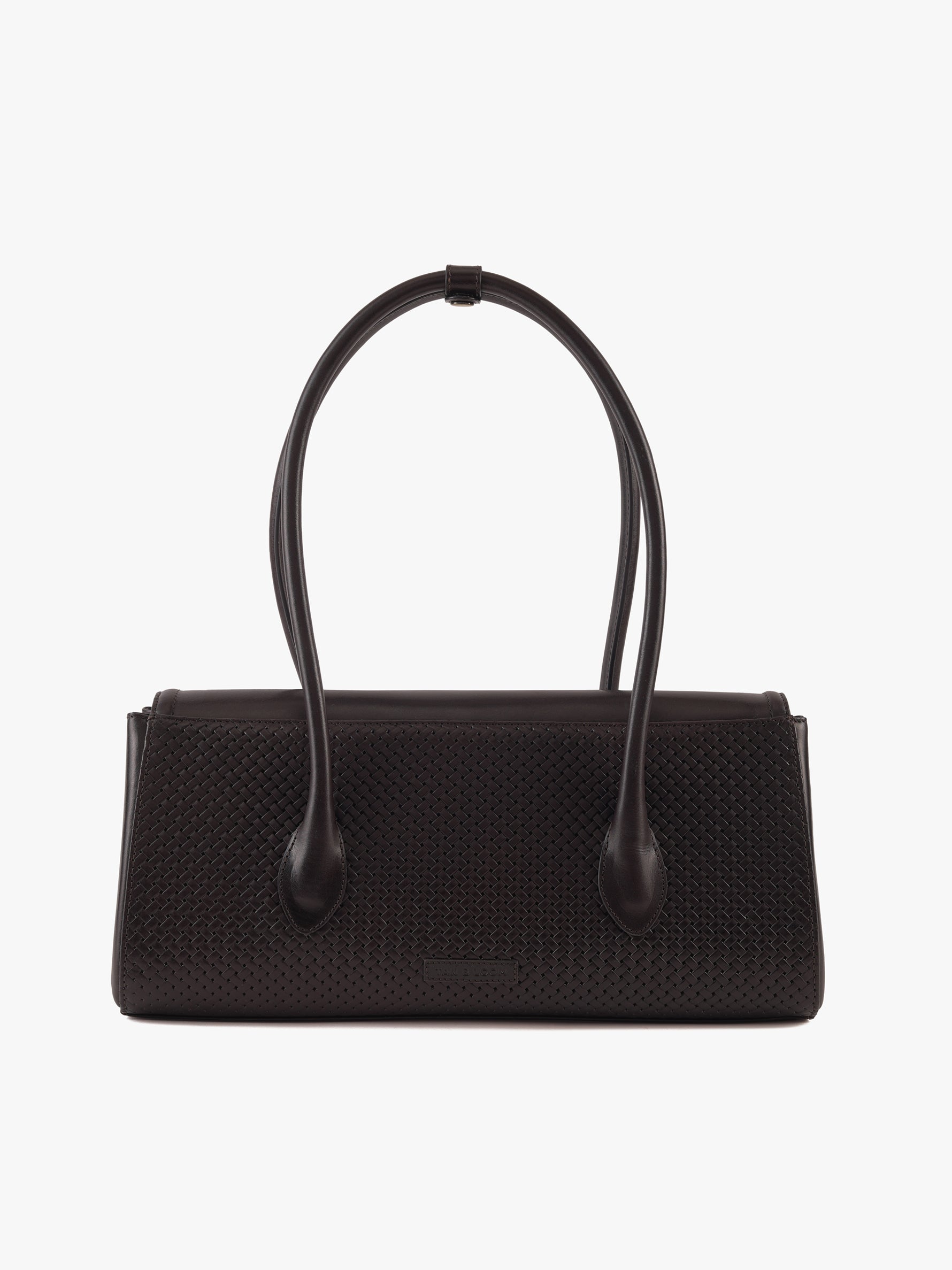 Handcrafted Woven Vegetable Tanned Leather Seville Satchel Large Warm Black for Women Tan & Loom