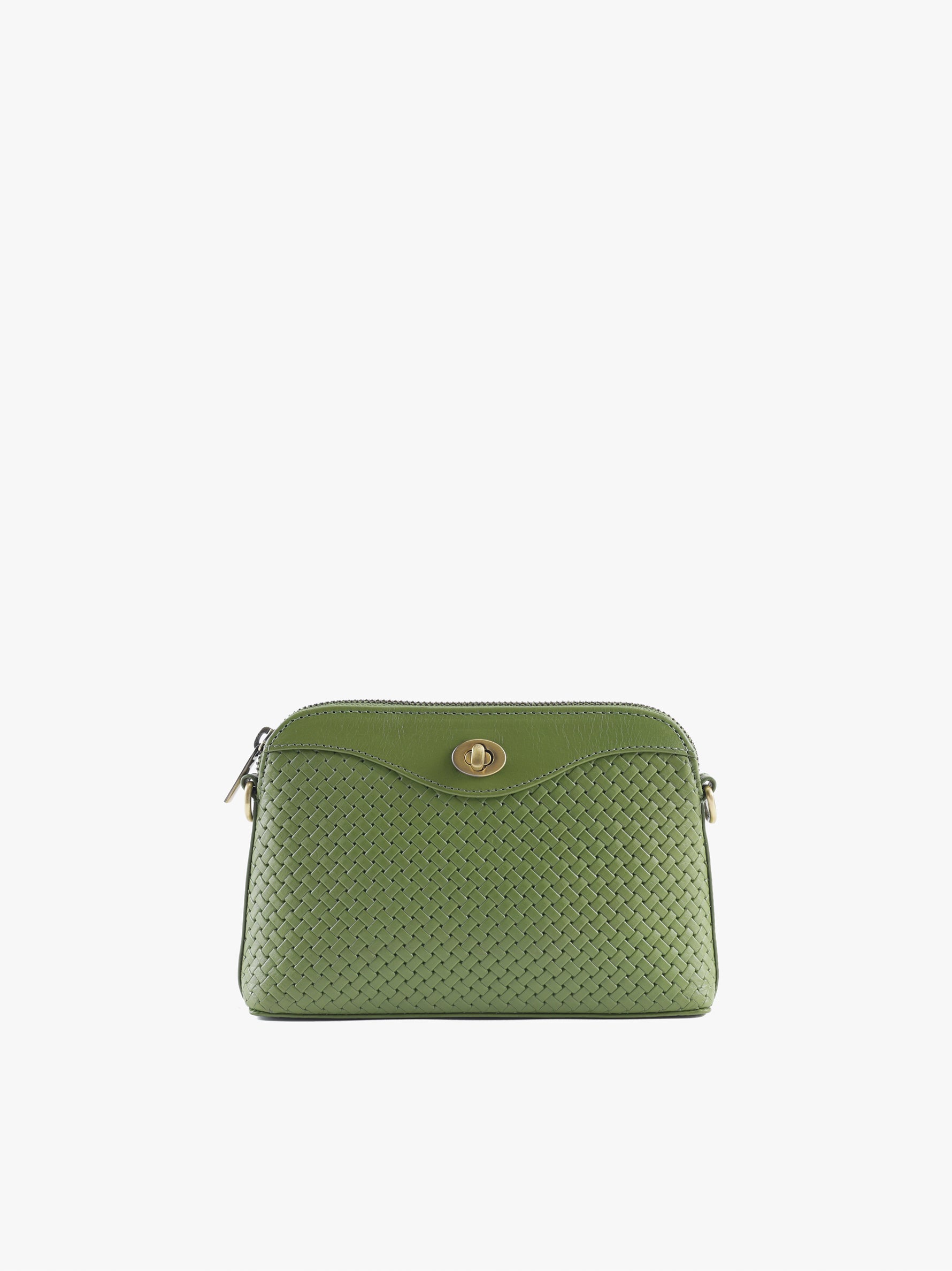 Handcrafted Woven Vegetable Tanned Leather Nilgiri Sling (Medium) Matcha Green for Women Tan & Loom