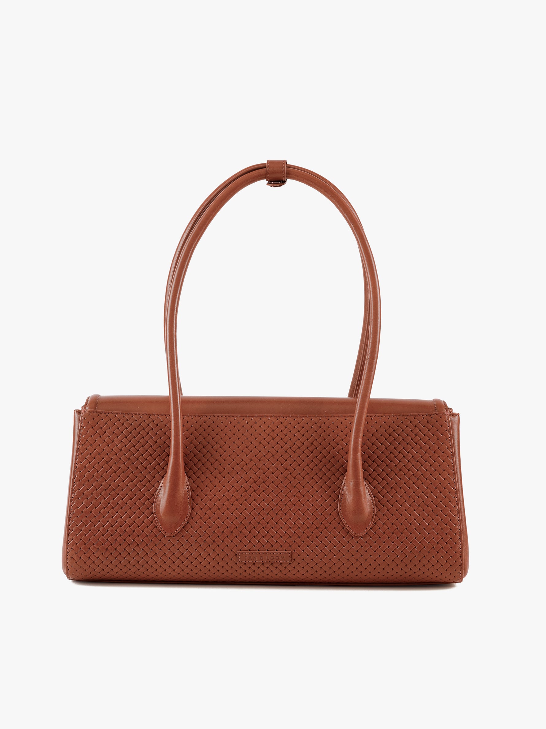 Handcrafted Woven Vegetable Tanned Leather Seville Satchel Large Cognac for Women Tan & Loom