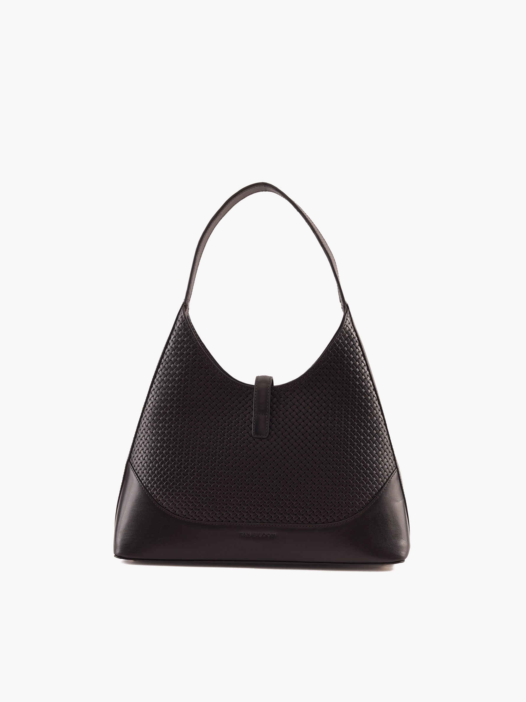 Handcrafted Woven Vegetable Tanned Leather Marrakesh Hobo Warm Black for Women Tan & Loom