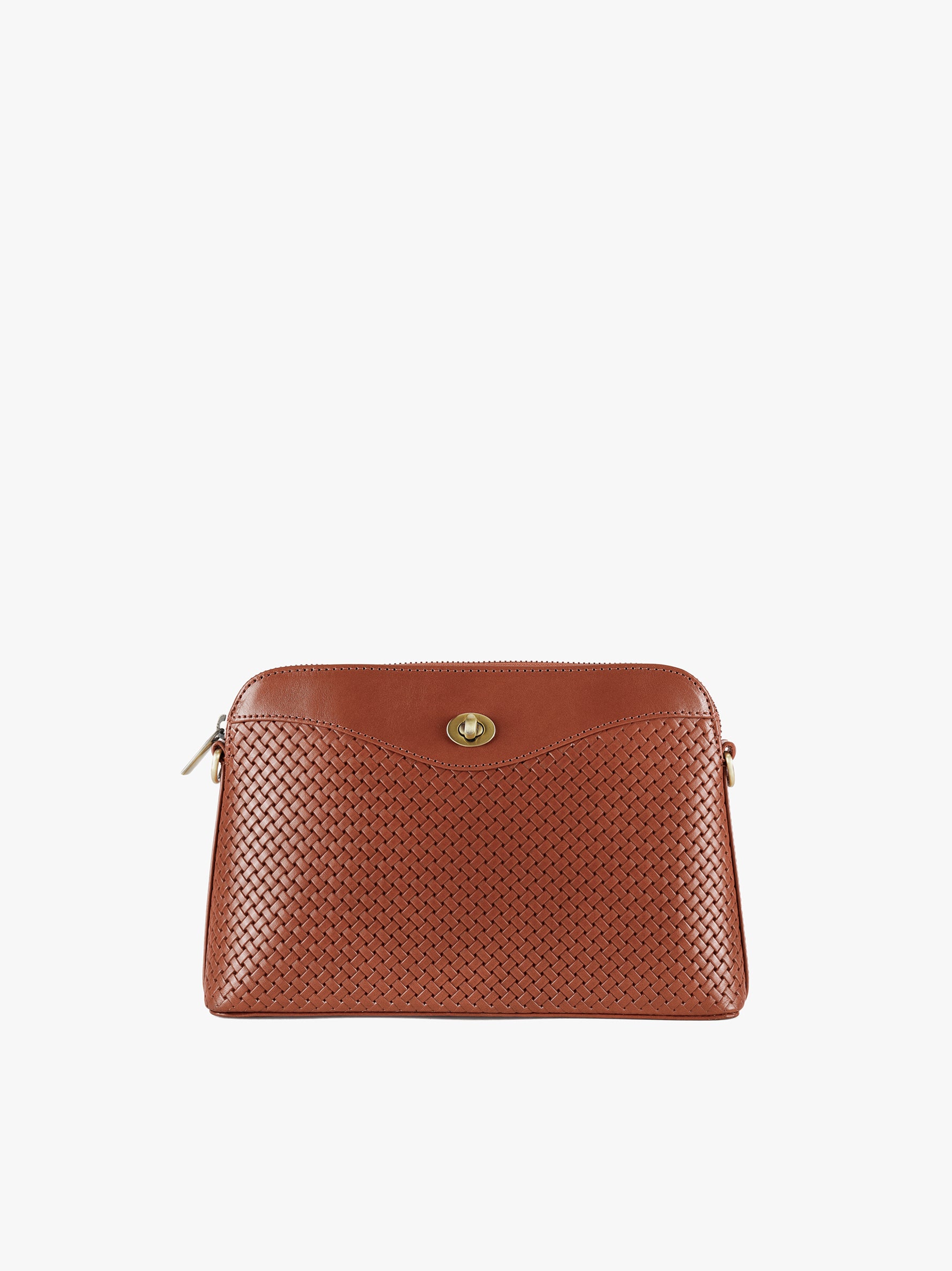 Handcrafted Woven Vegetable Tanned Leather Nilgiri Sling (Large) Cognac for Women Tan & Loom