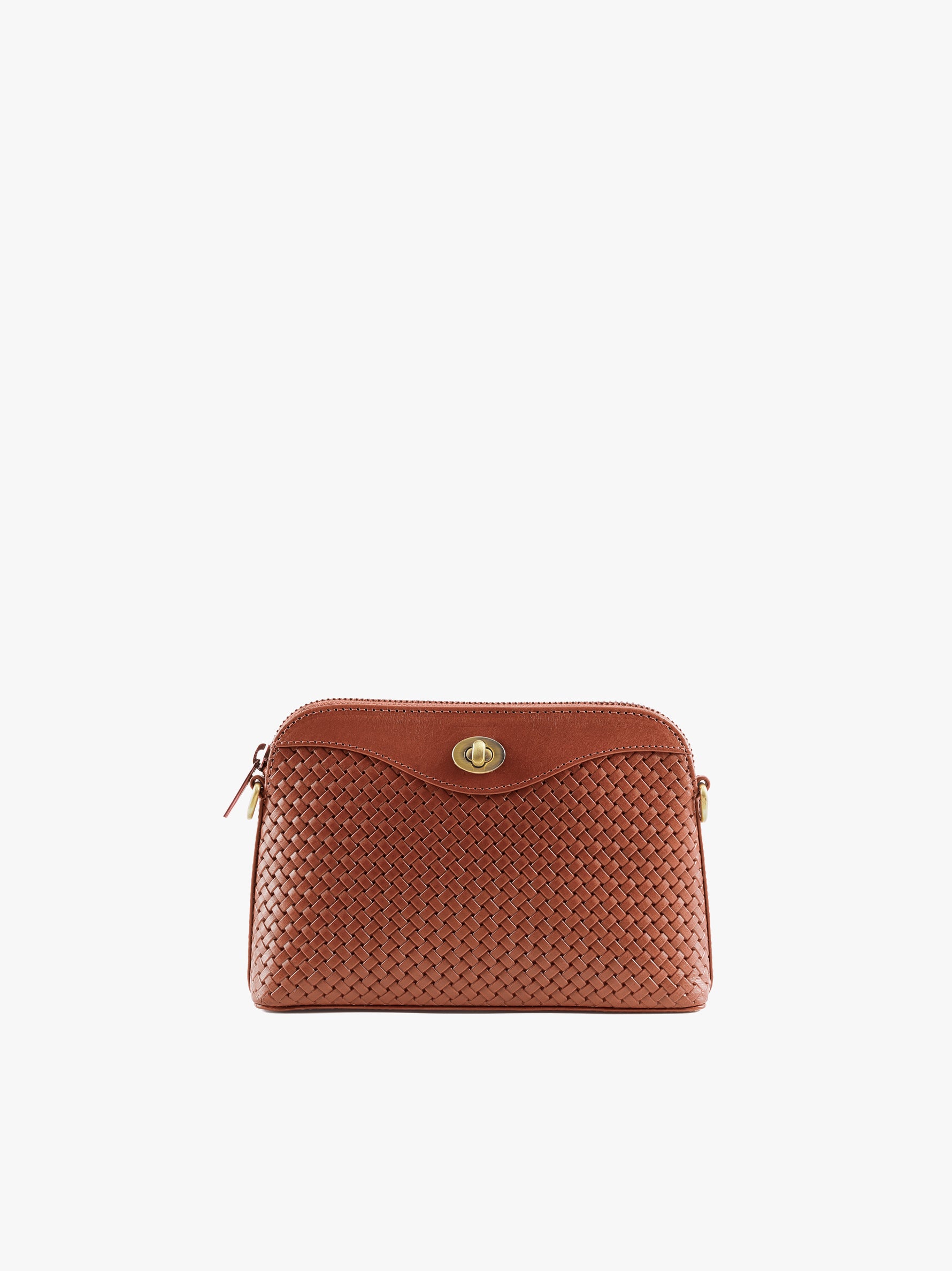 Handcrafted Woven Vegetable Tanned Leather Nilgiri Sling (Medium) Cognac for Women Tan & Loom