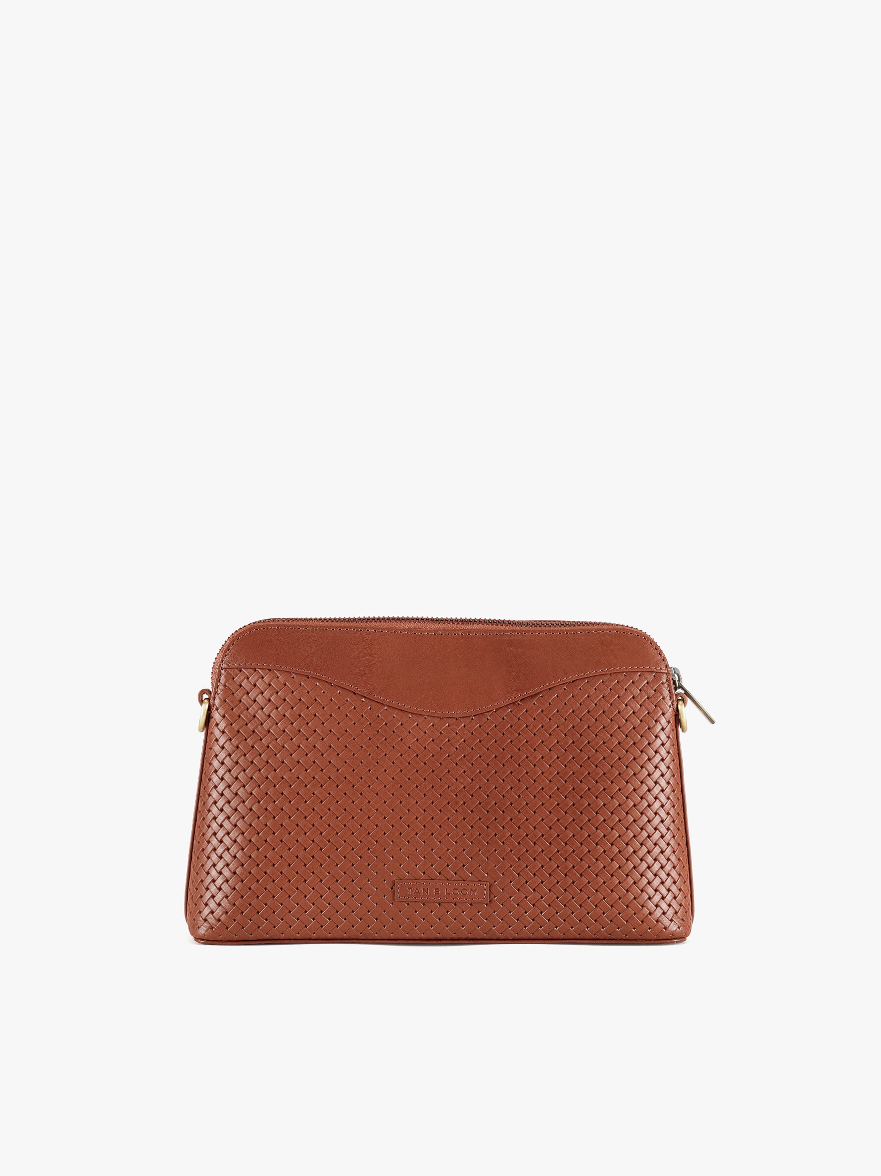 Handcrafted Woven Vegetable Tanned Leather Nilgiri Sling (Large) Cognac for Women Tan & Loom
