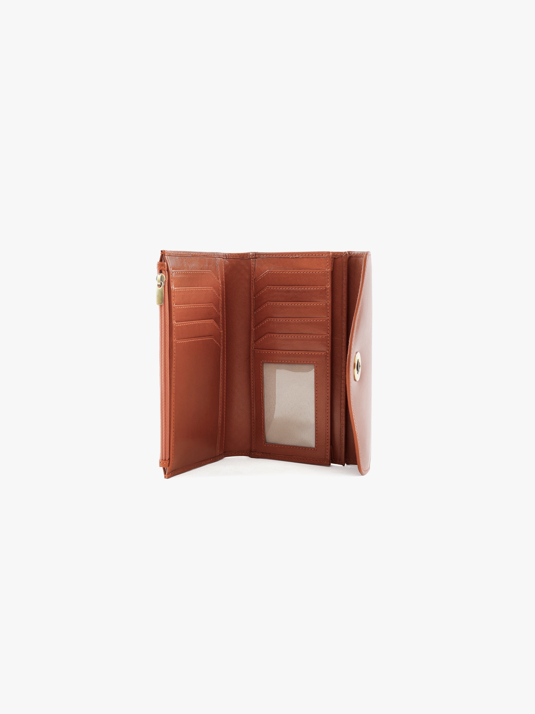 Handcrafted Woven Vegetable Tanned Leather Colaba Clutch Wallet Cognac Tan for Women Tan & Loom