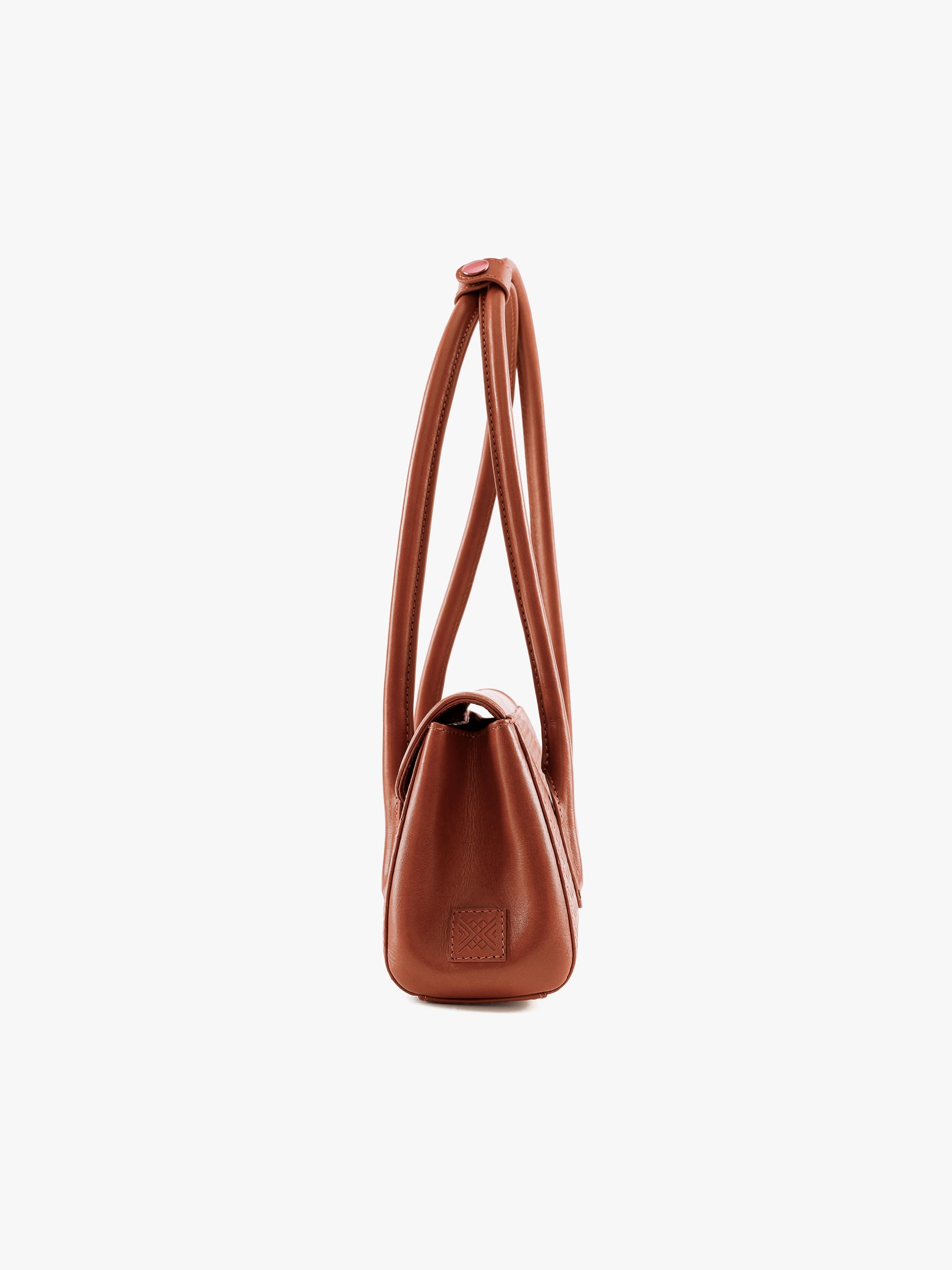 Handcrafted Woven Vegetable Tanned Leather Seville Satchel Medium Cognac for Women Tan & Loom