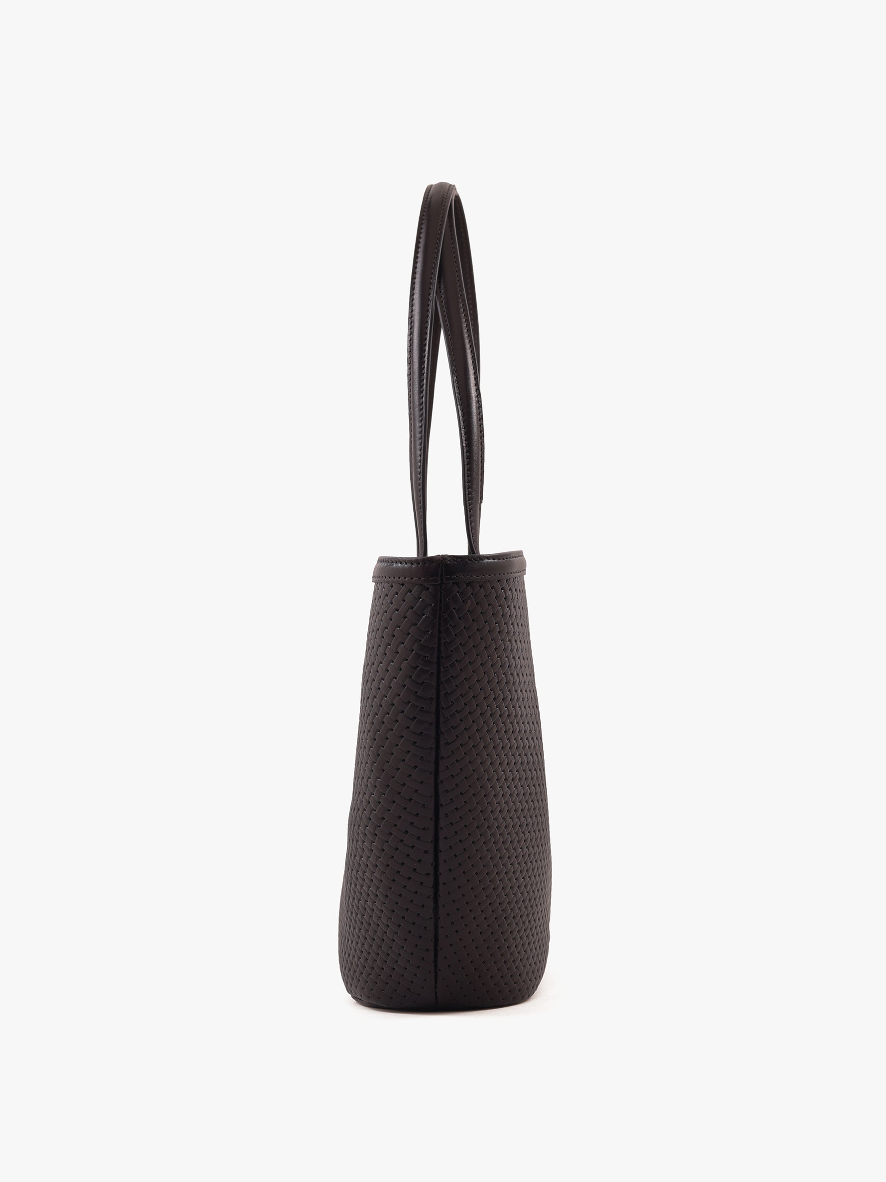 Handcrafted Woven Vegetable Tanned Leather Amalfi Tote Medium Warm Black for Women Tan & Loom