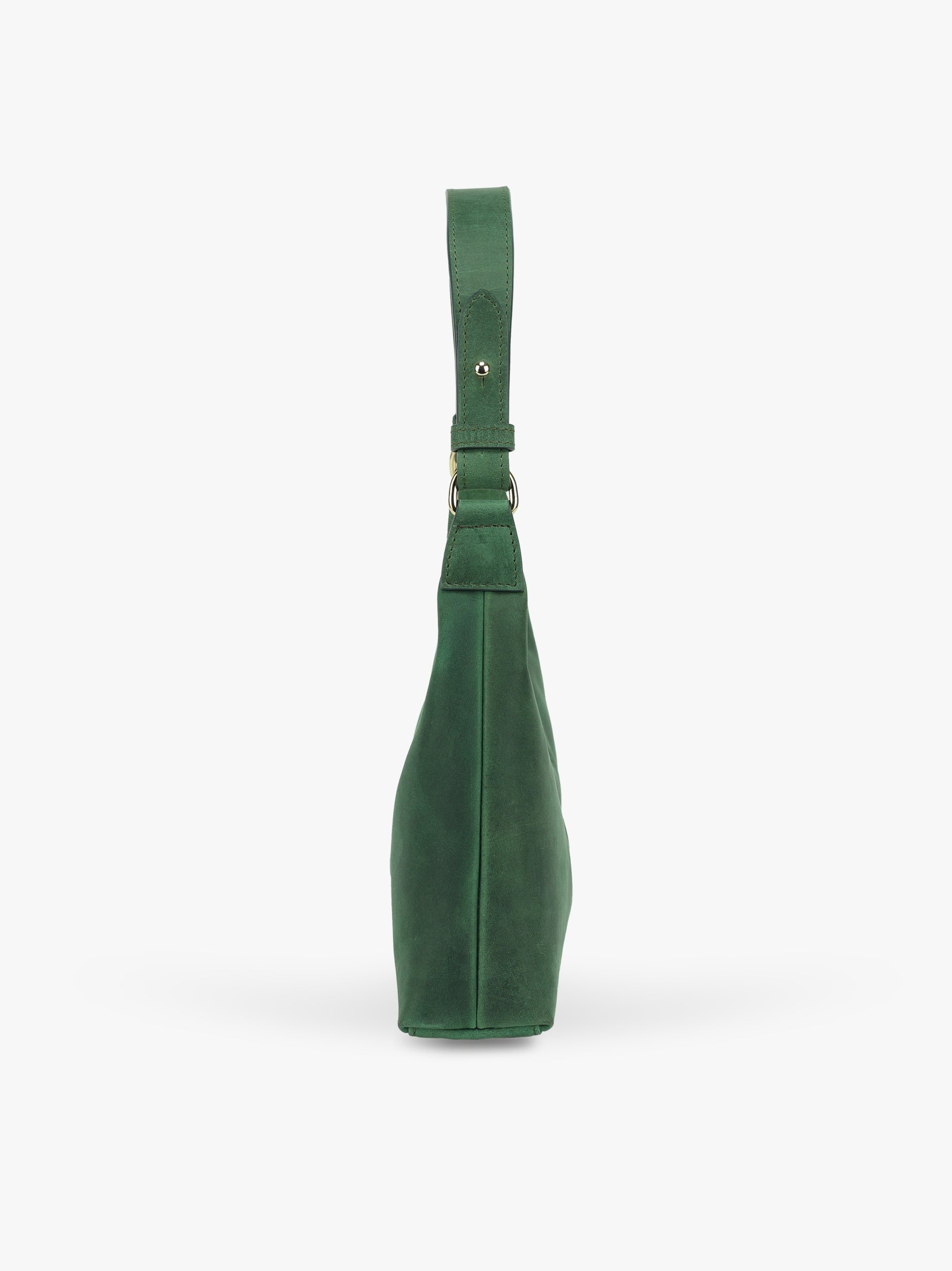 Handcrafted Genuine Vegetable Tanned Leather Skinny Baguette Grande Hunter Green for Women Tan & Loom
