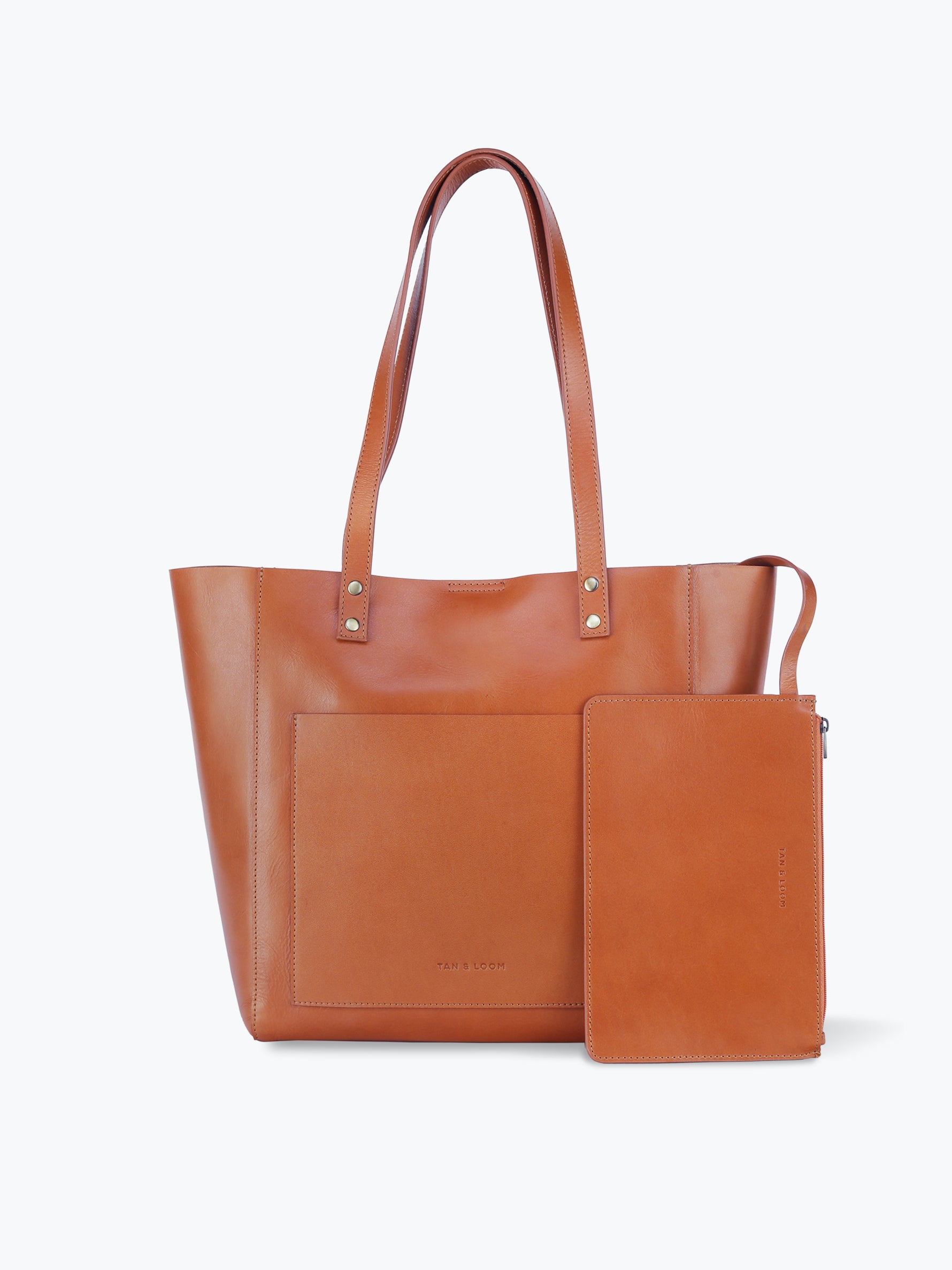 Handcrafted Genuine Vegetable Tanned Leather Old Fashioned Tote Regular Natural Tan for Women Tan & Loom