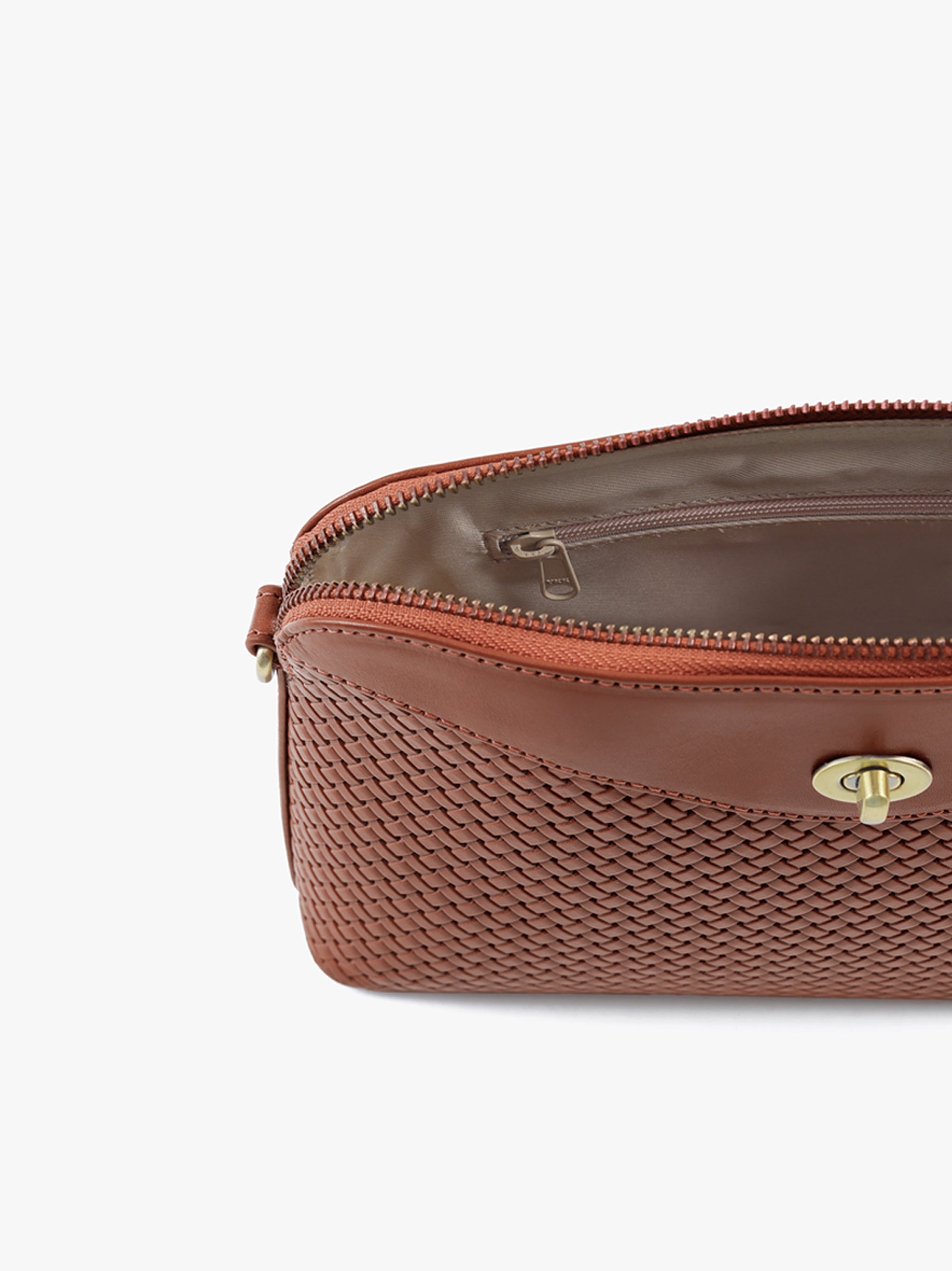 Handcrafted Woven Vegetable Tanned Leather Nilgiri Sling (Large) Cognac for Women Tan & Loom