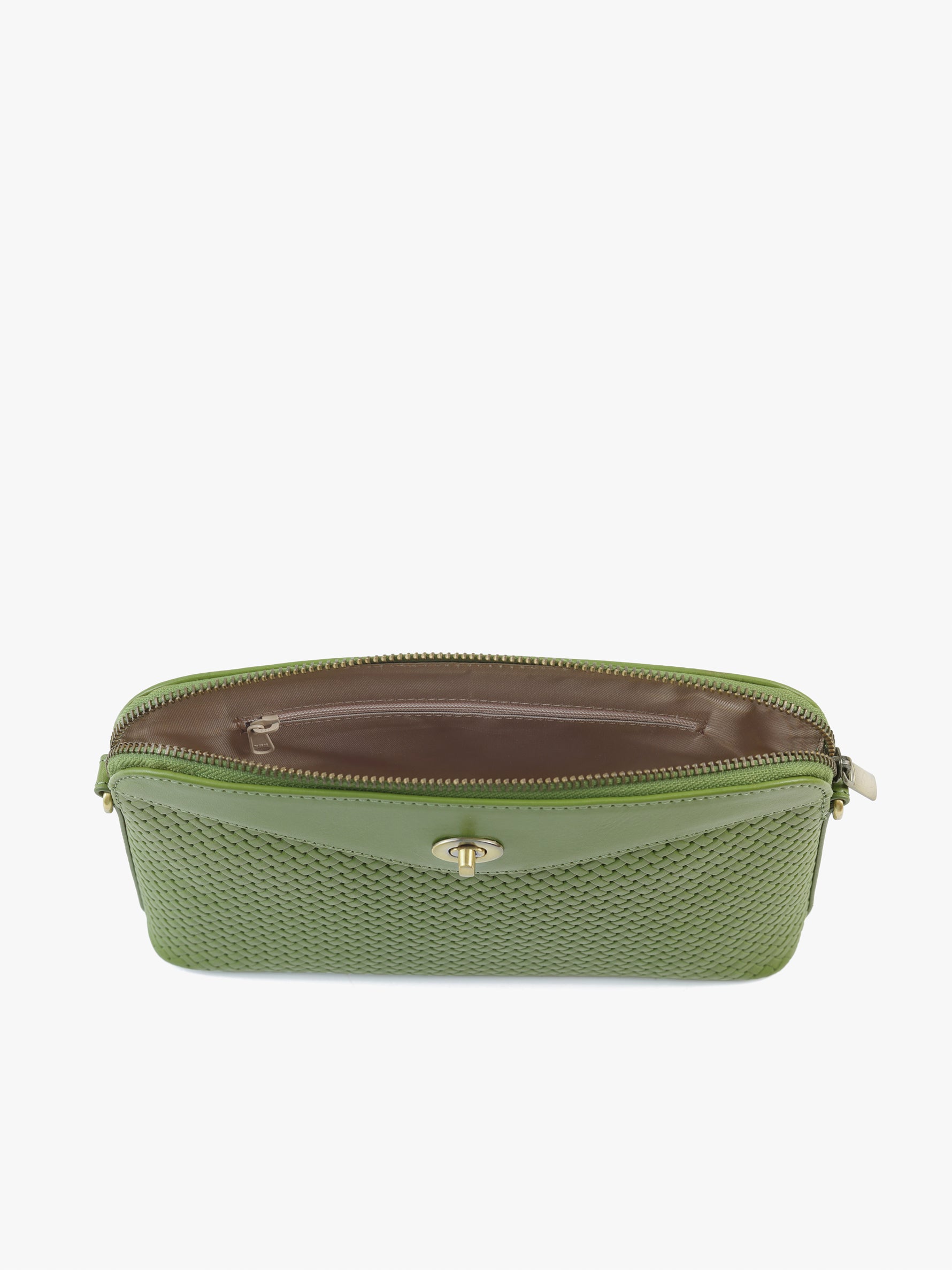Handcrafted Woven Vegetable Tanned Leather Nilgiri Sling (Large) Matcha Green for Women Tan & Loom