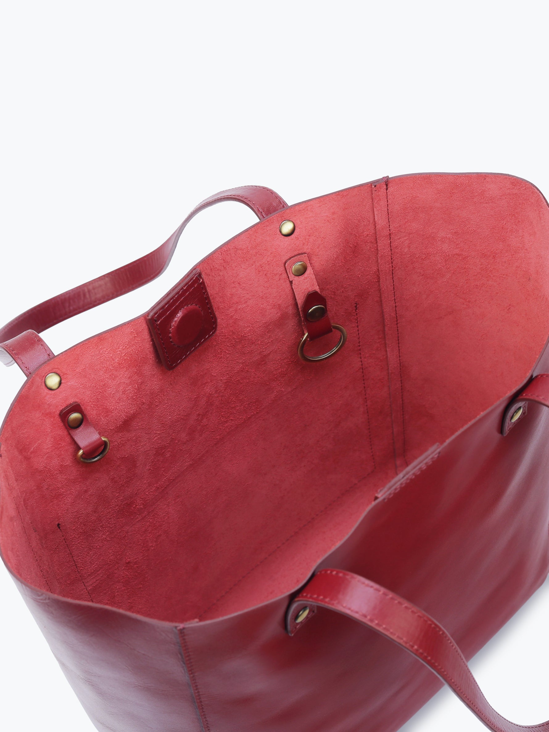 Handcrafted Genuine Vegetable Tanned Leather Old Fashioned Tote Regular Burgundy for Women Tan & Loom