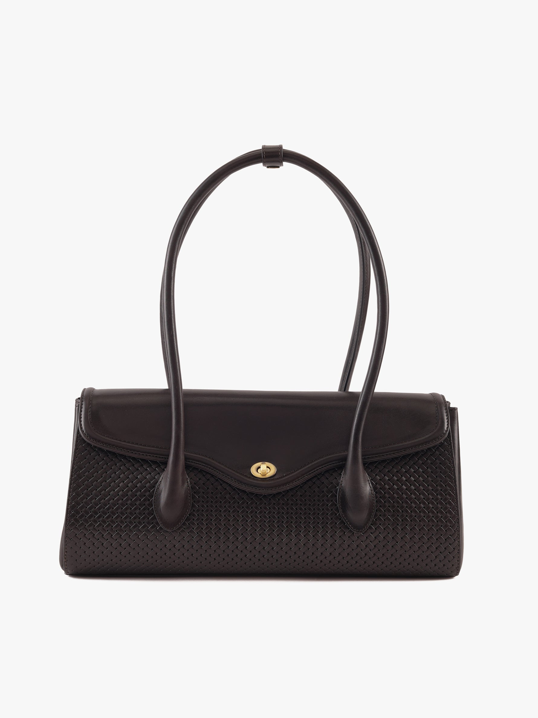 Handcrafted Woven Vegetable Tanned Leather Seville Satchel Large Warm Black for Women Tan & Loom