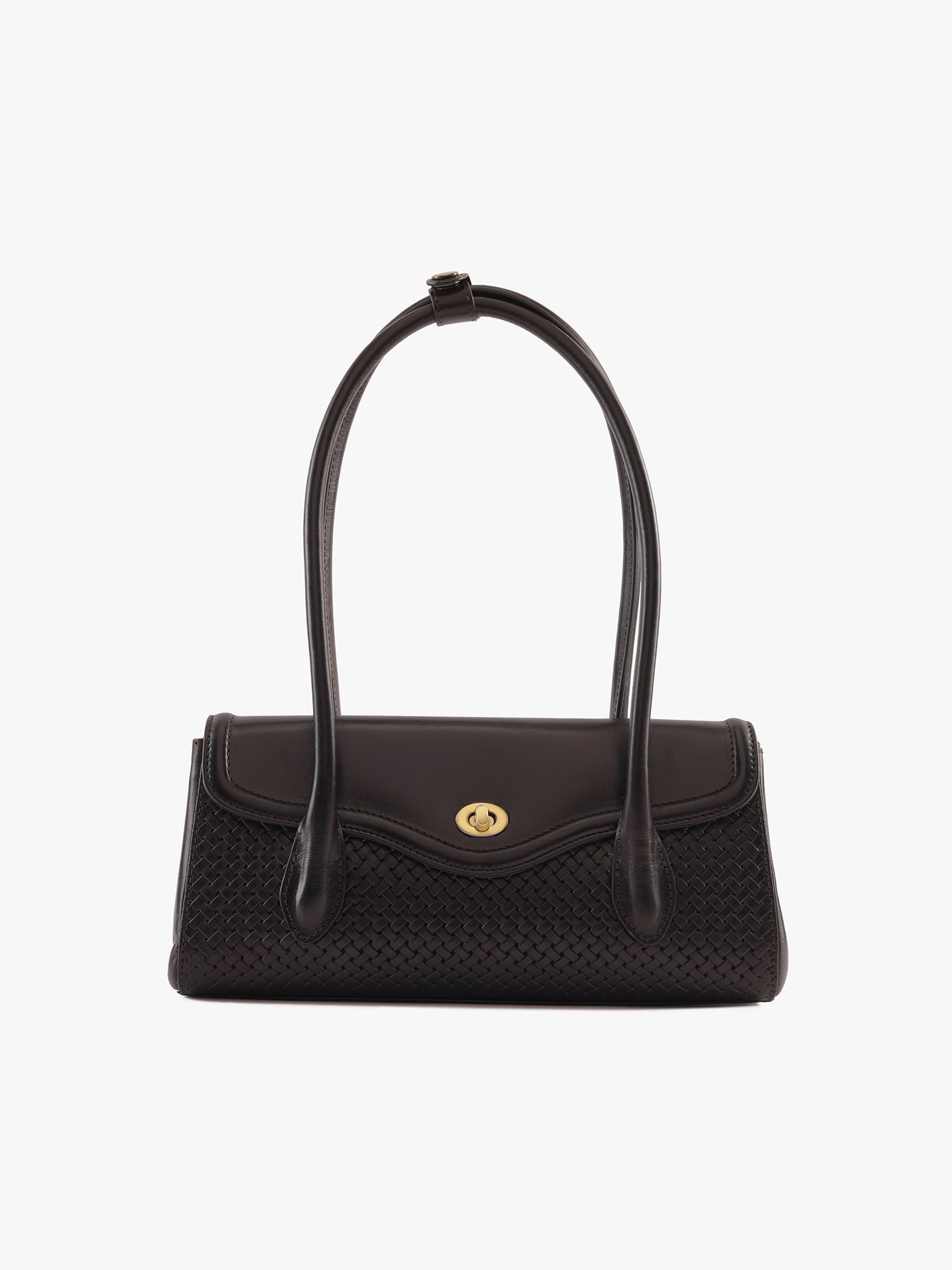 Handcrafted Woven Vegetable Tanned Leather Seville Satchel Medium Warm Black for Women Tan & Loom