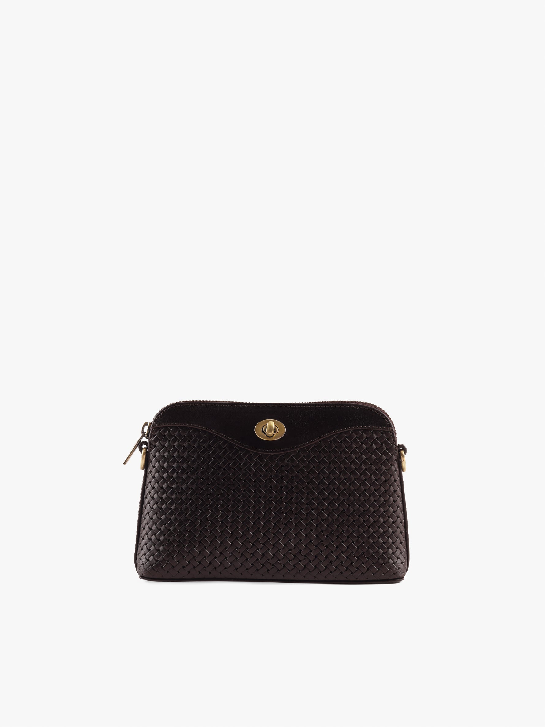 Handcrafted Woven Vegetable Tanned Leather Nilgiri Sling (Medium) Warm Black for Women Tan & Loom