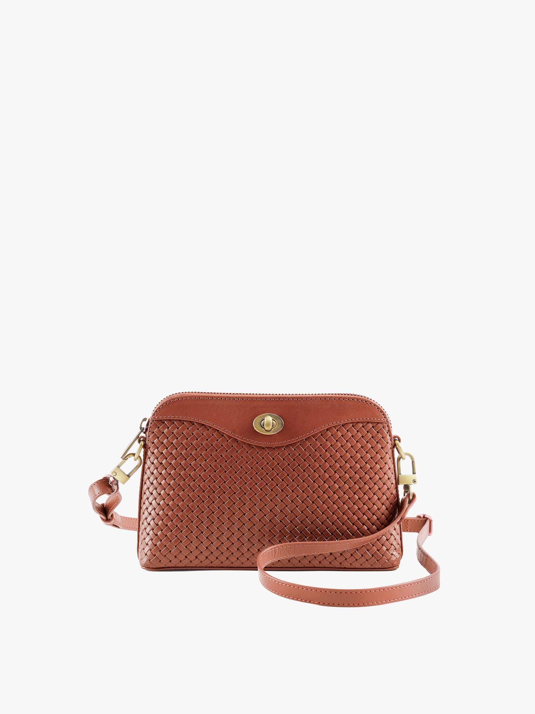 Handcrafted Woven Vegetable Tanned Leather Nilgiri Sling (Medium) Cognac for Women Tan & Loom