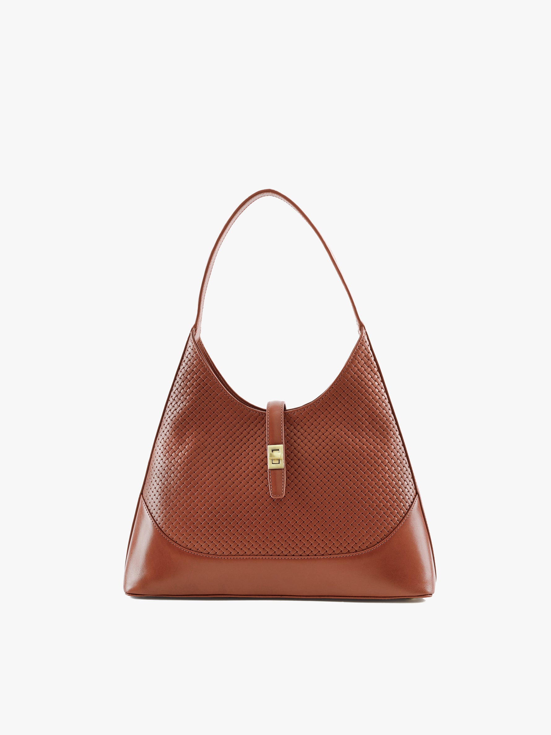 Handcrafted Woven Vegetable Tanned Leather Marrakesh Hobo Cognac for Women Tan & Loom