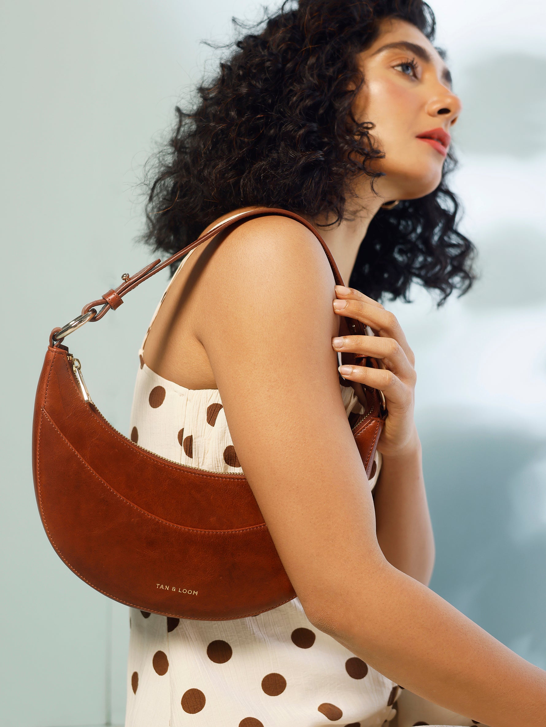 Handcrafted Genuine Vegetable Tanned Leather Artisan's Lune Vintage Brown for Women Tan & Loom