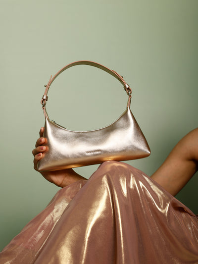 Handcrafted Genuine Leather Skinny Baguette Rose Gold for Women Tan & Loom