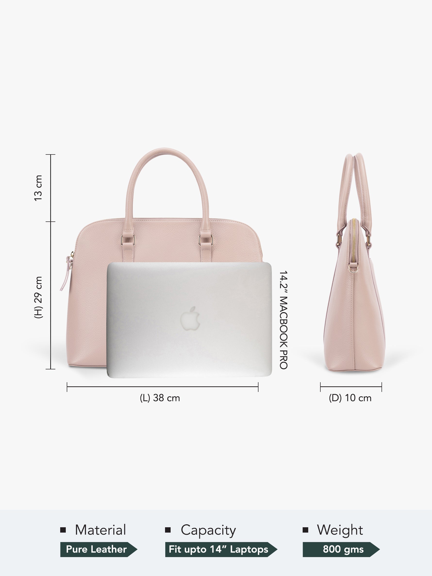 Executive Laptop Bag (Nude Pink)