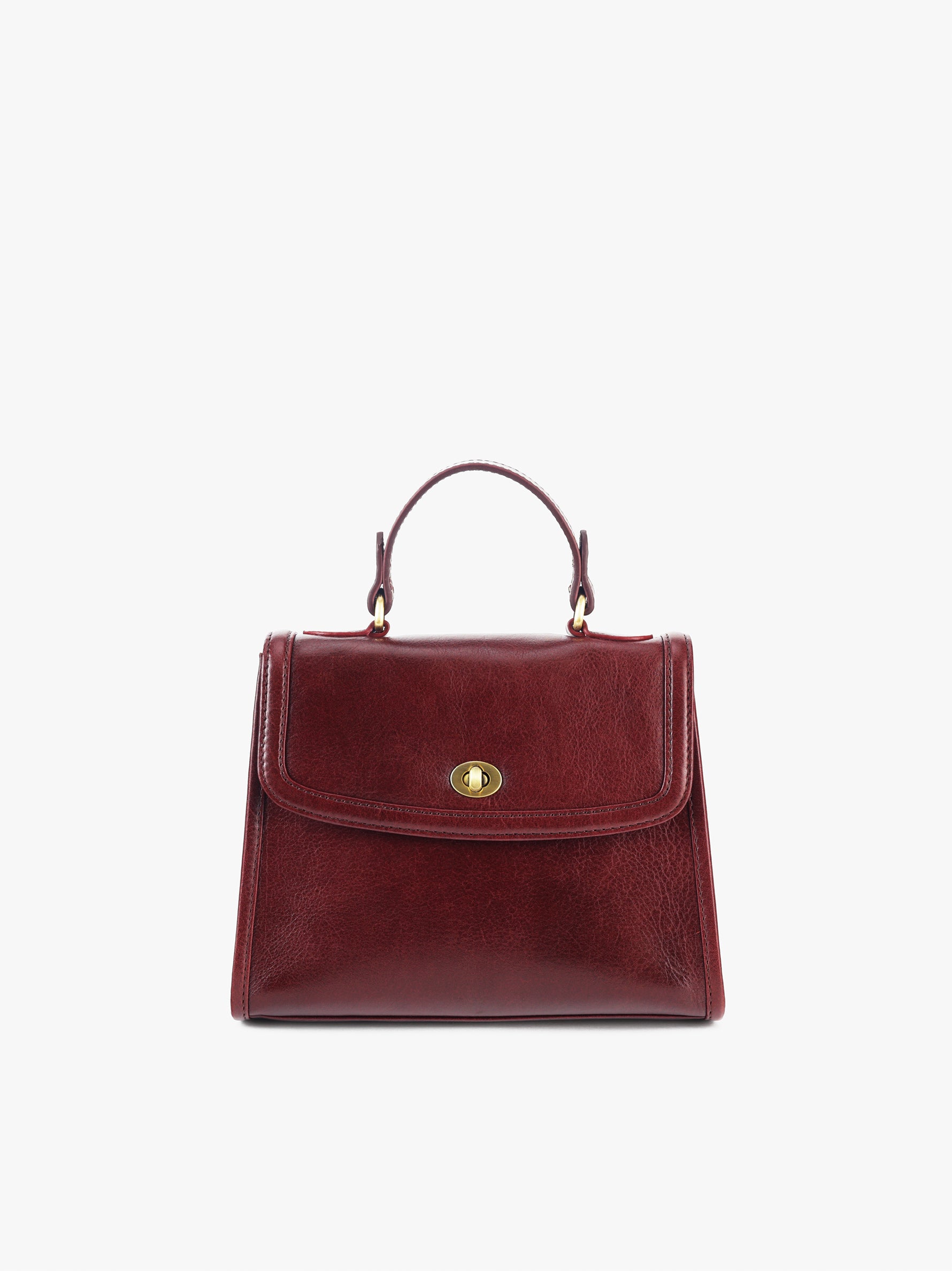 Handcrafted Genuine Vegetable Tanned Leather City Satchel Mini Dark Brown for Women Tan & Loom