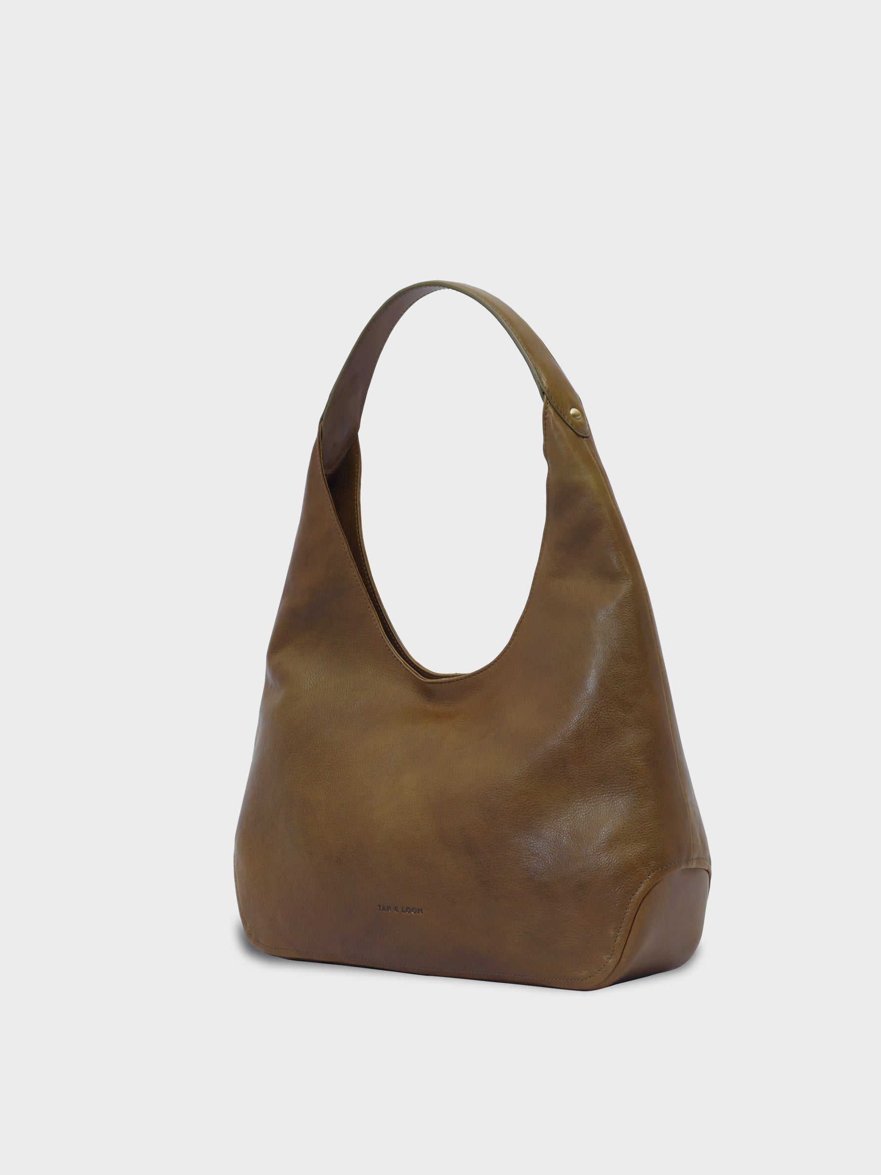 Handcrafted Genuine Vegetable Tanned Leather Hippie's Hobo Olive Green for Women Tan & Loom