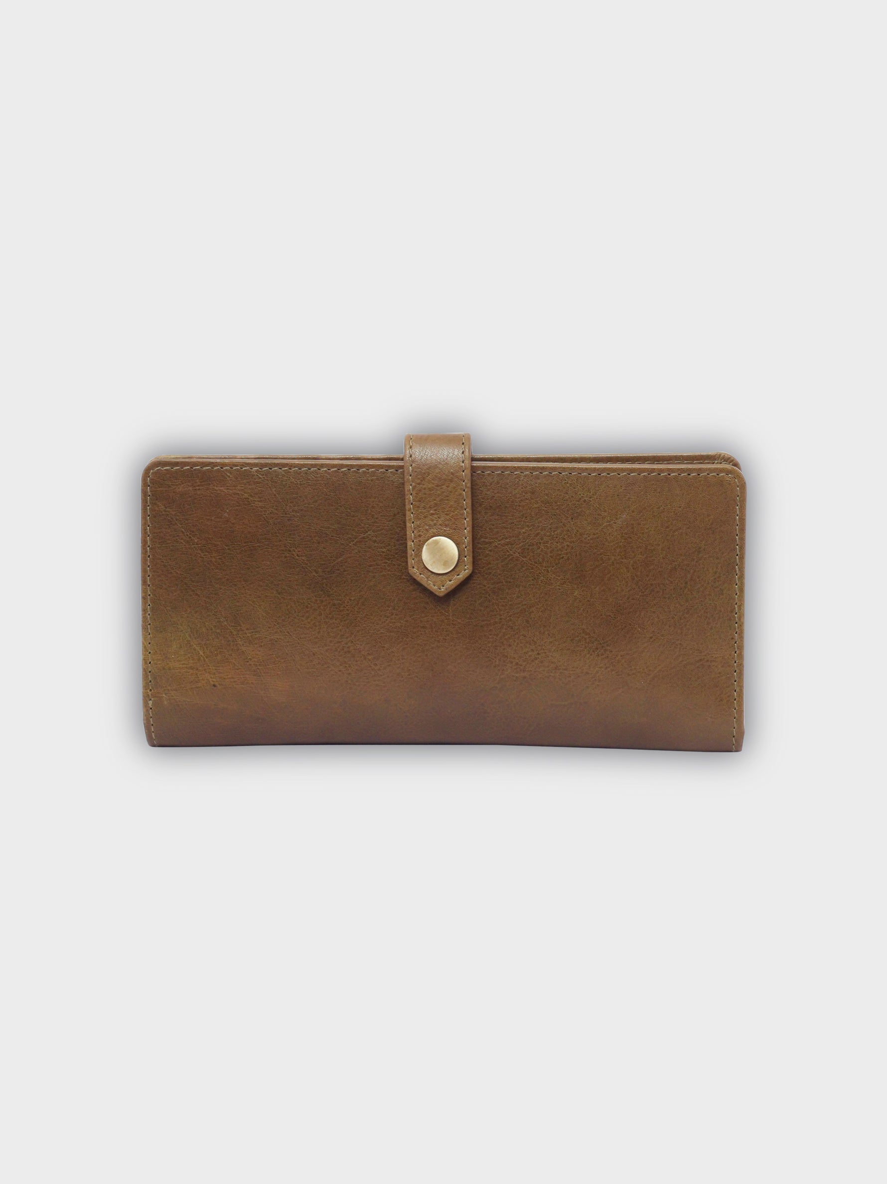 Handcrafted Genuine Vegetable Tanned Leather Twiggy Wallet Olive Green for Women Tan & Loom