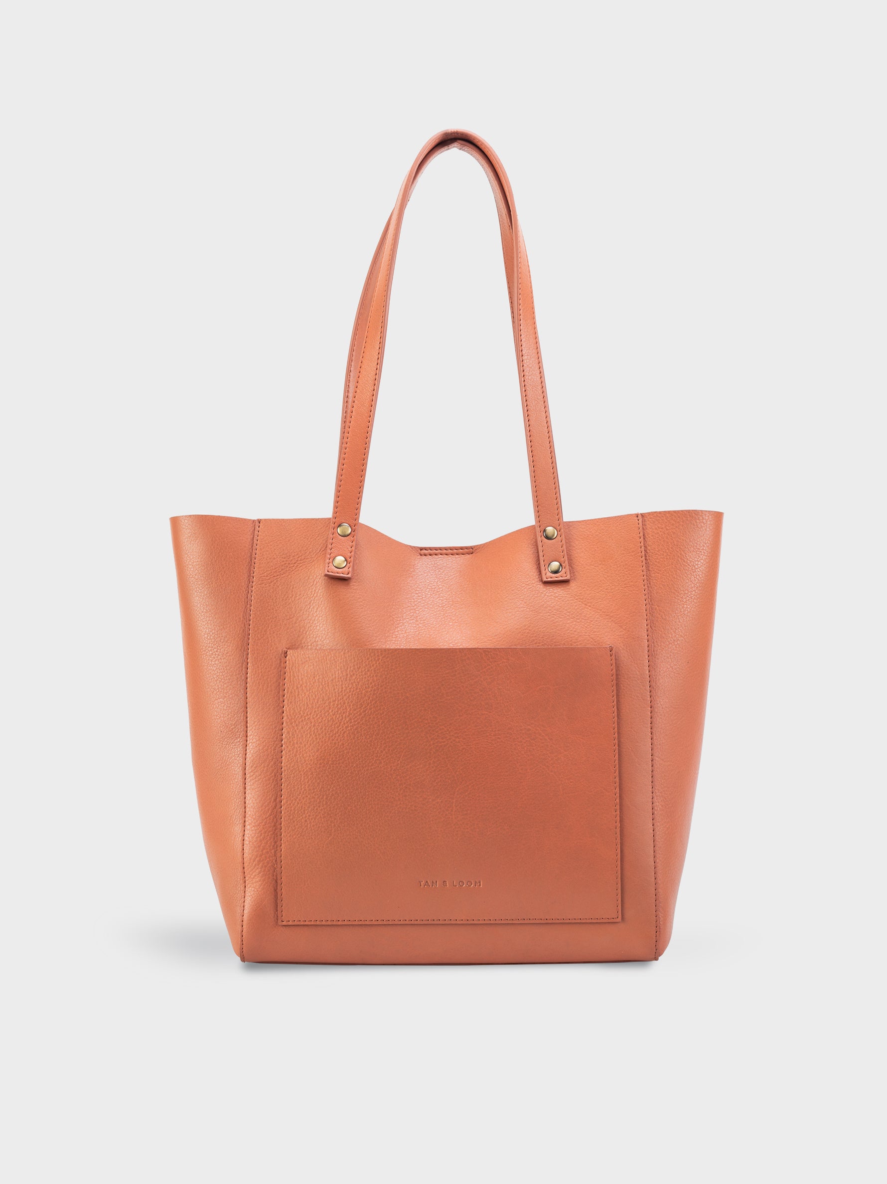 Handcrafted Genuine Vegetable Tanned Leather Old Fashioned Tote Regular Dusty Peach for Women Tan & Loom