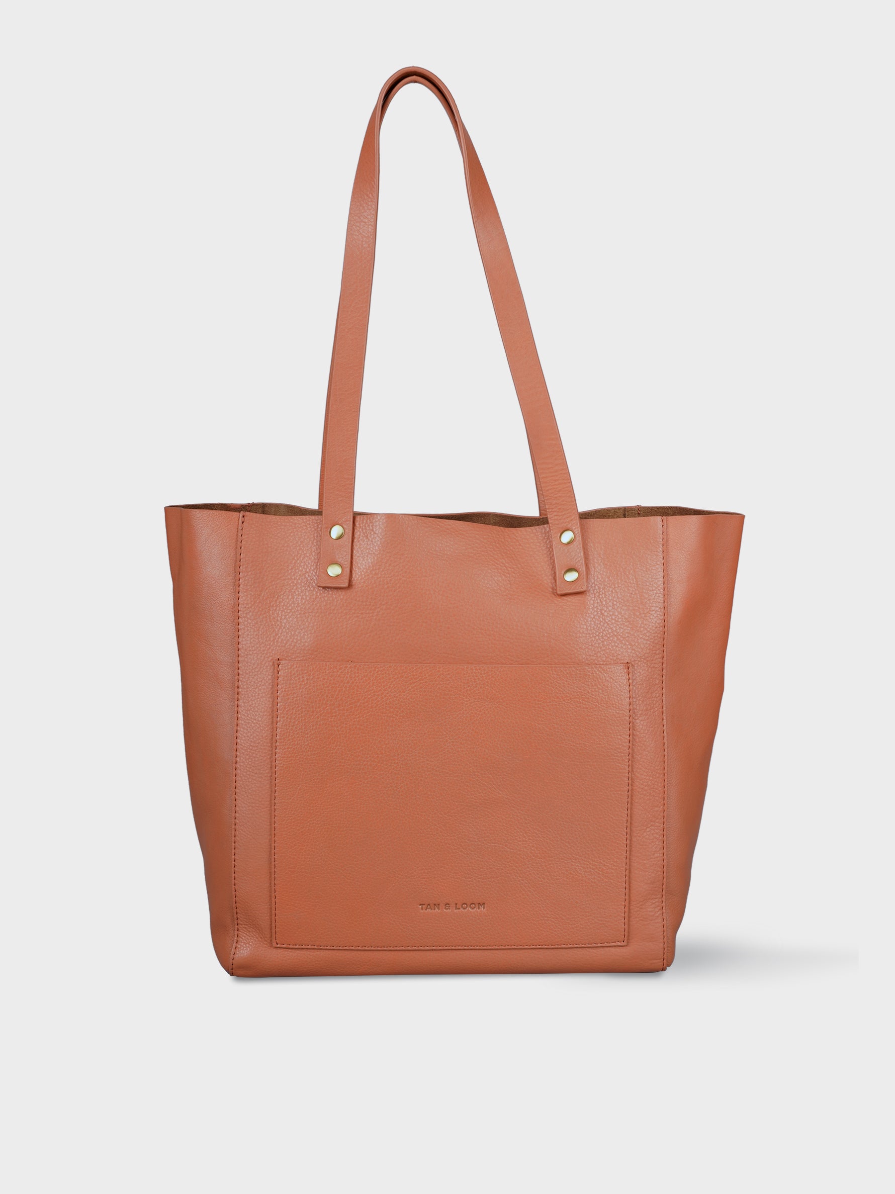 Handcrafted Genuine Vegetable Tanned Leather Old Fashioned Tote Regular Dusty Peach  for Women Tan & Loom