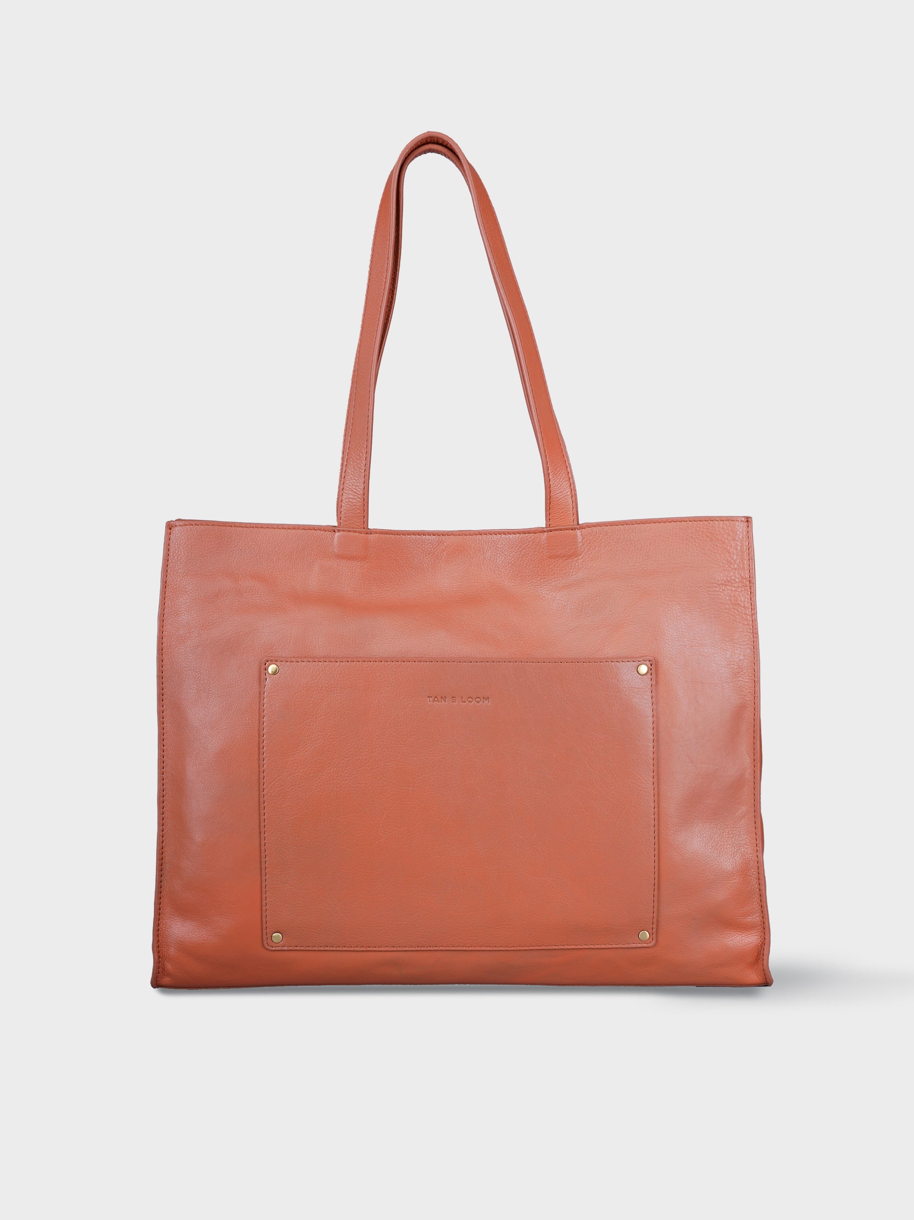 Handcrafted Genuine Vegetable Tanned Leather Artist's Tote Dusty Peach for Women Tan & Loom