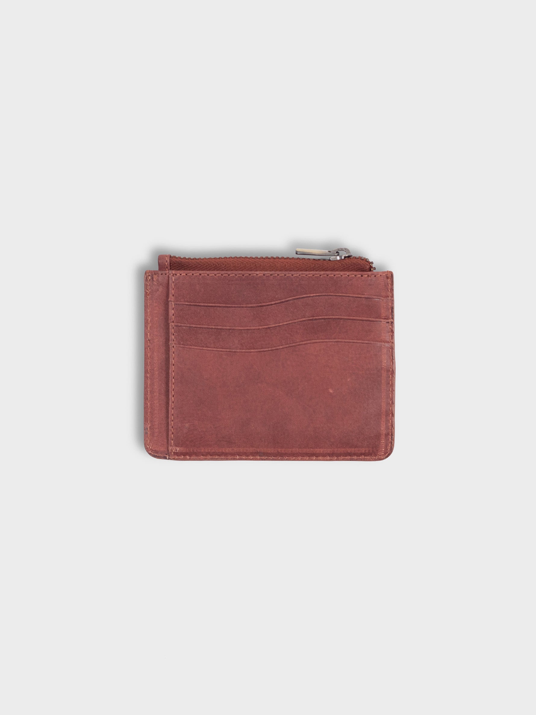 Premium Distressed Vegetable Tanned Leather Red Cardholder for Women Tan & Loom
