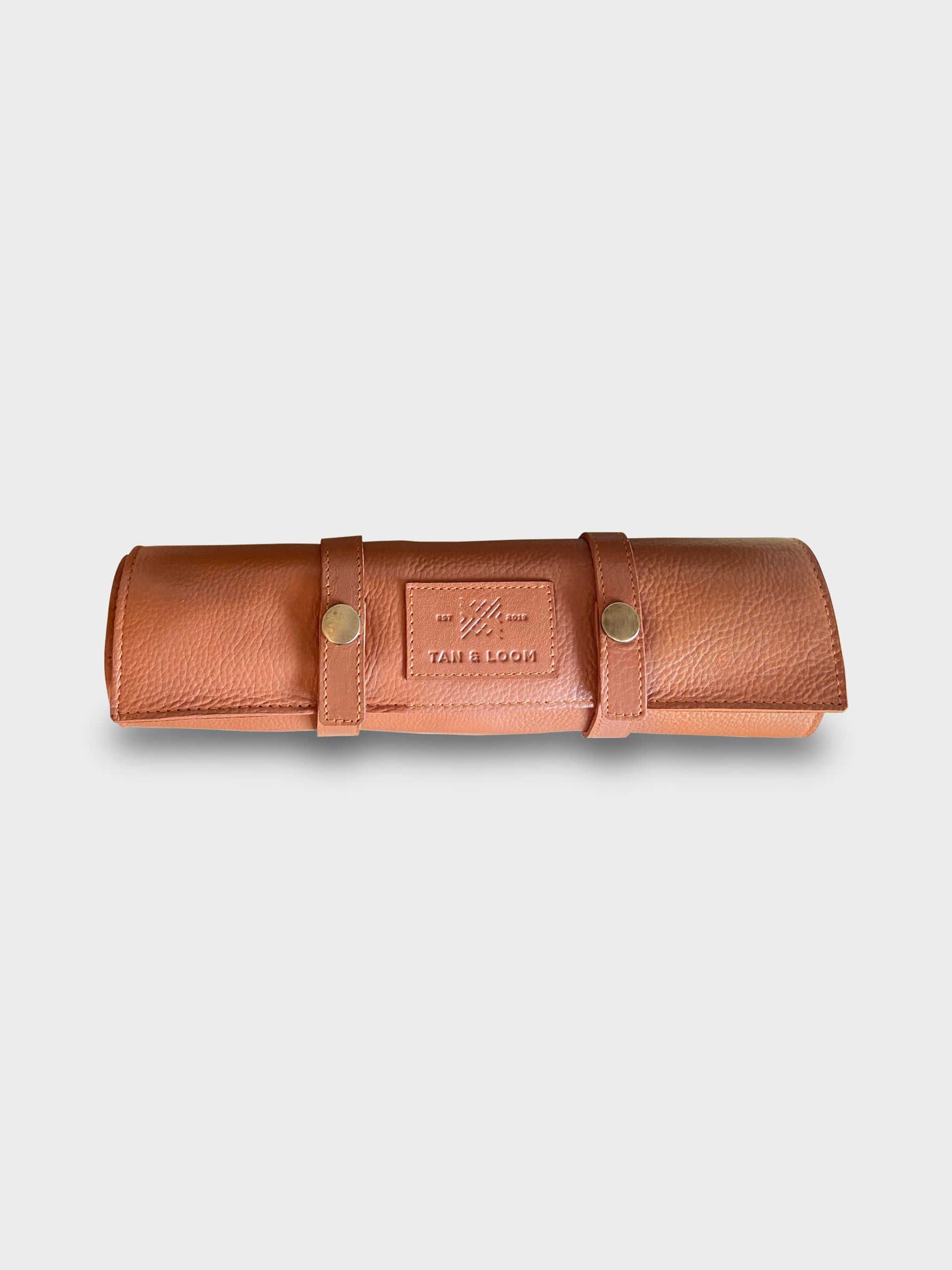 Handcrafted Genuine Vegetable Tanned Leather Artist's Roll Dusty Peach for Men & Women Tan & Loom
