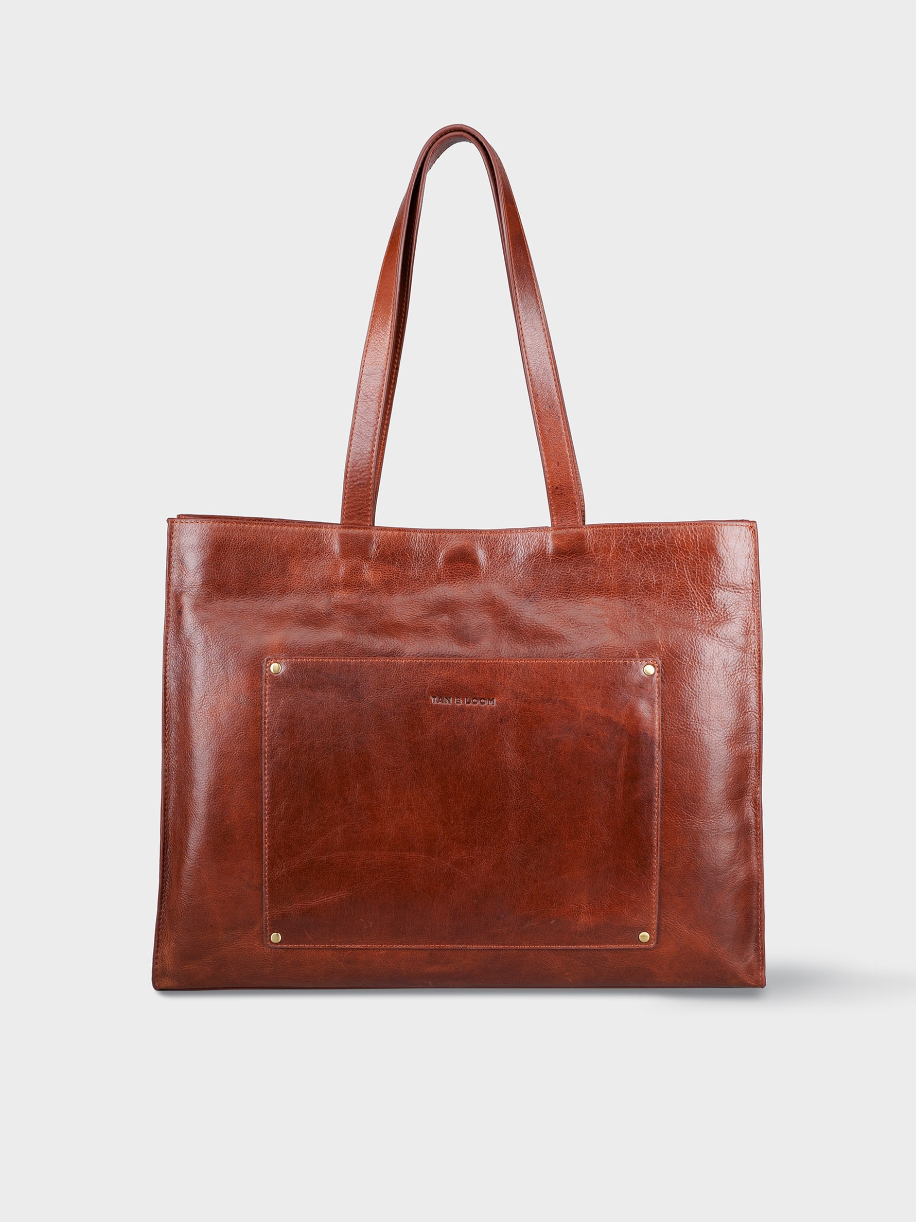 Handcrafted Genuine Vegetable Tanned Leather Artist's Tote Vintage Brown for Women Tan & Loom