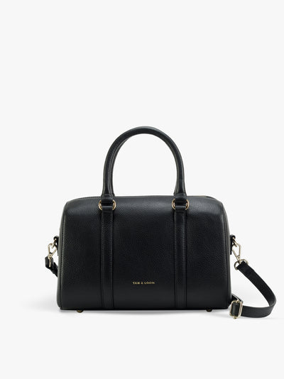 Handcrafted genuine leather boston bag for women Classic Black