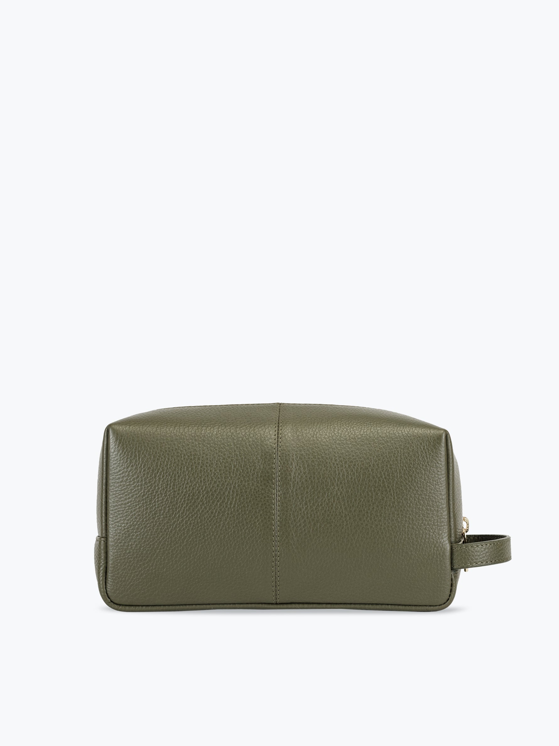 Handcrafted genuine leather classic washbag for women Olive Green