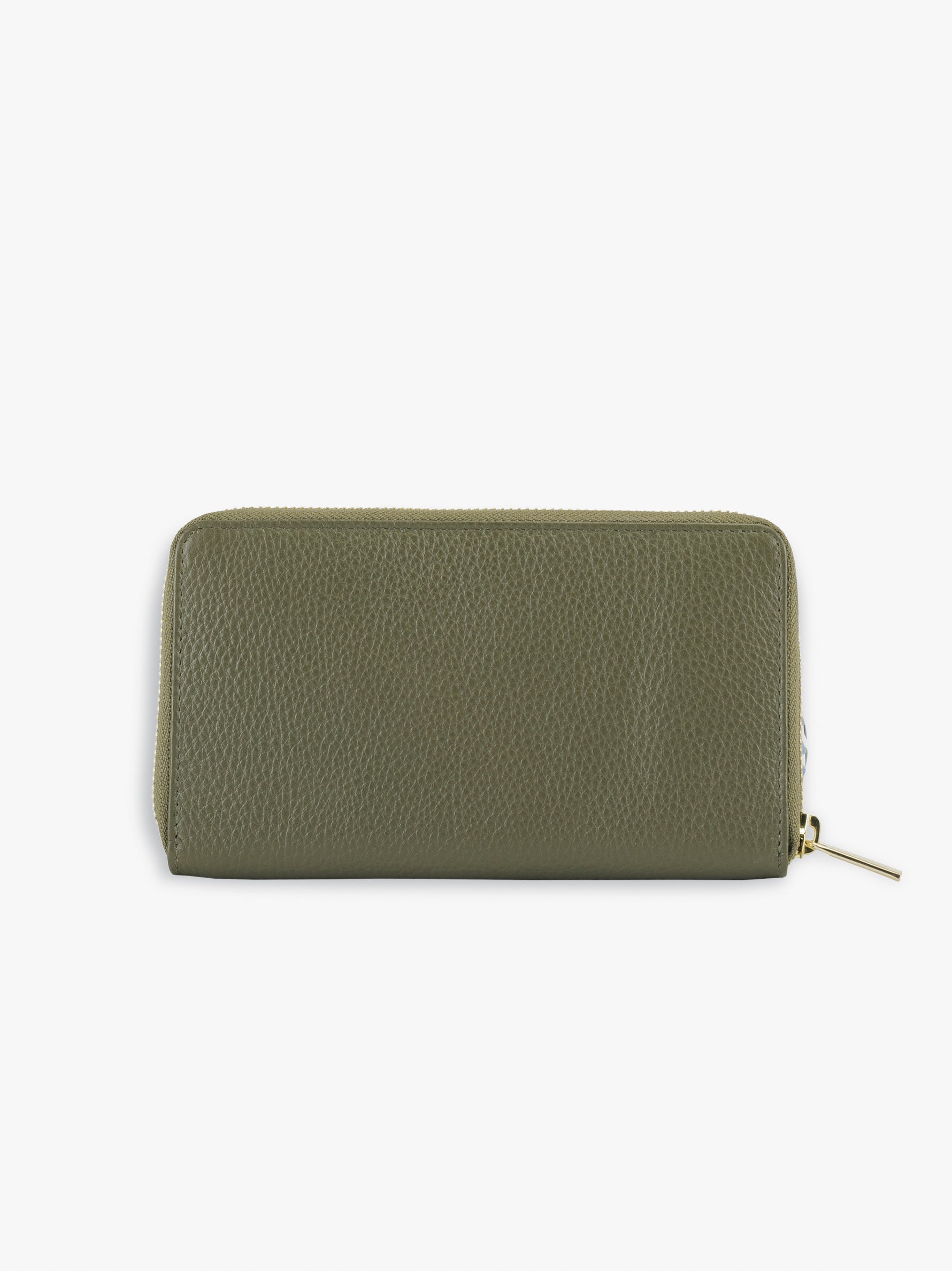 Handcrafted genuine leather classic wallet for women Olive Green