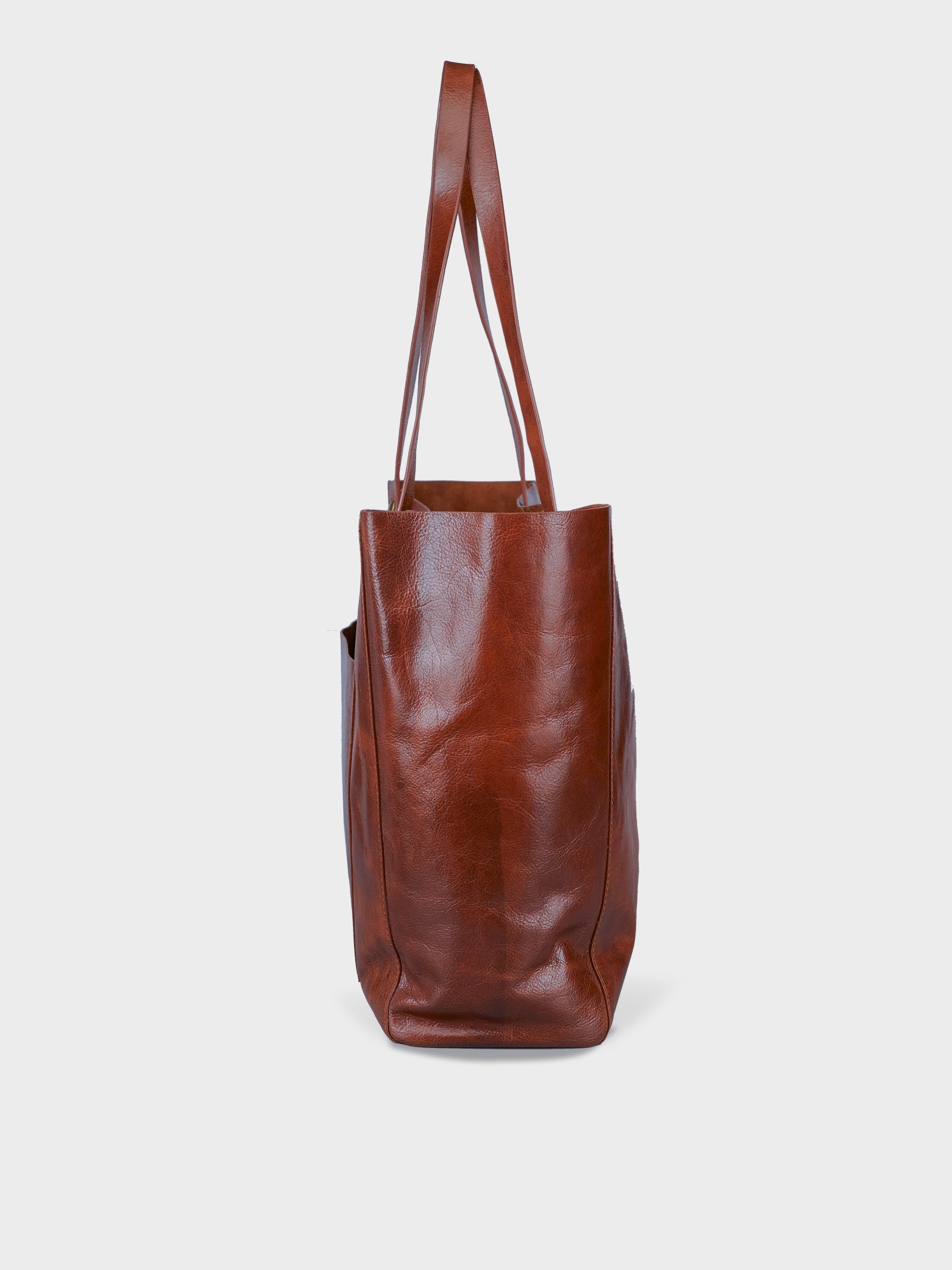 Handcrafted Genuine Vegetable Tanned Leather Old Fashioned Tote Large Vintage Brown for Women Tan & Loom