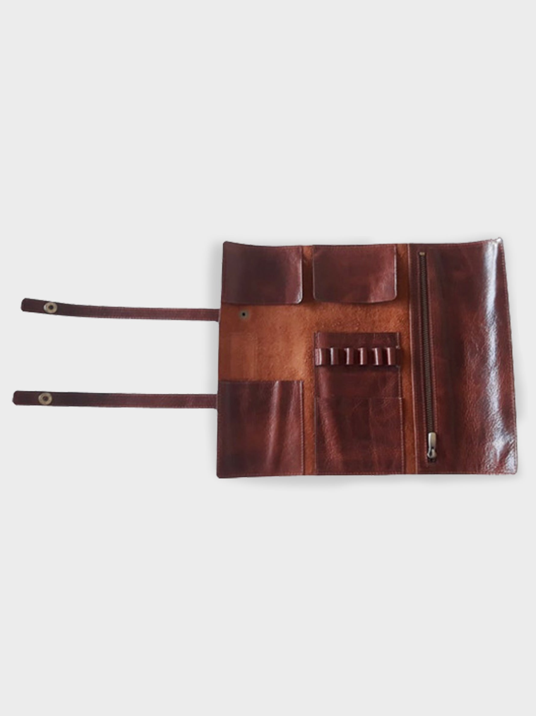 Handcrafted Genuine Vegetable Tanned Leather Artist's Roll Vintage Brown for Men & Women Tan & Loom