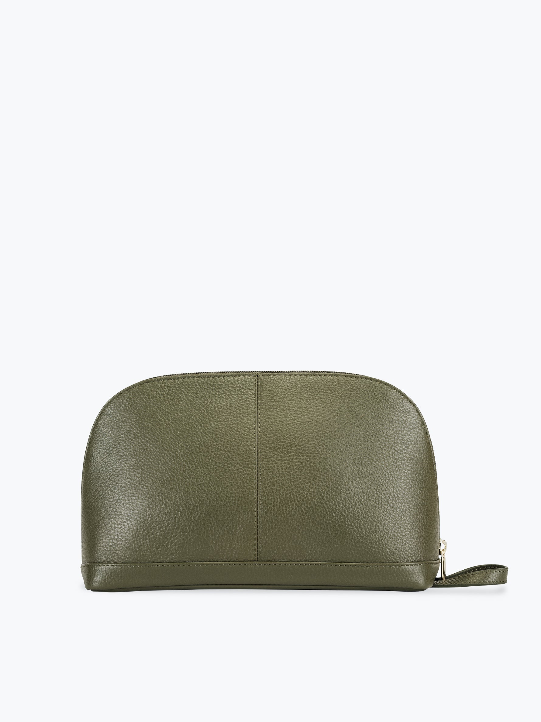 Handcrafted genuine leather classic makeup kit for women Olive Green