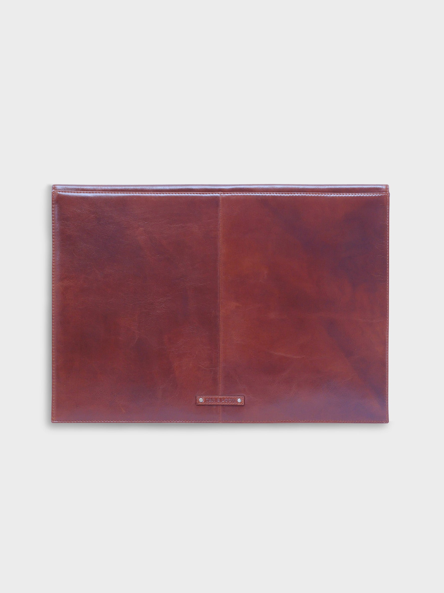 Handcrafted Genuine Vegetable Tanned Leather Envelope  Laptop Sleeve Vintage Brown for Women Tan & Loom