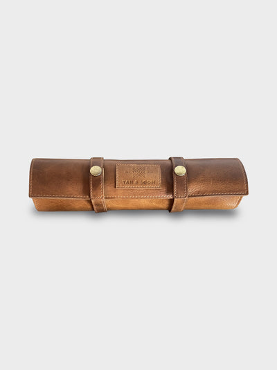 Handcrafted Genuine Vegetable Tanned Leather Artist's Roll Tuscany Tan for Men & Women Tan & Loom