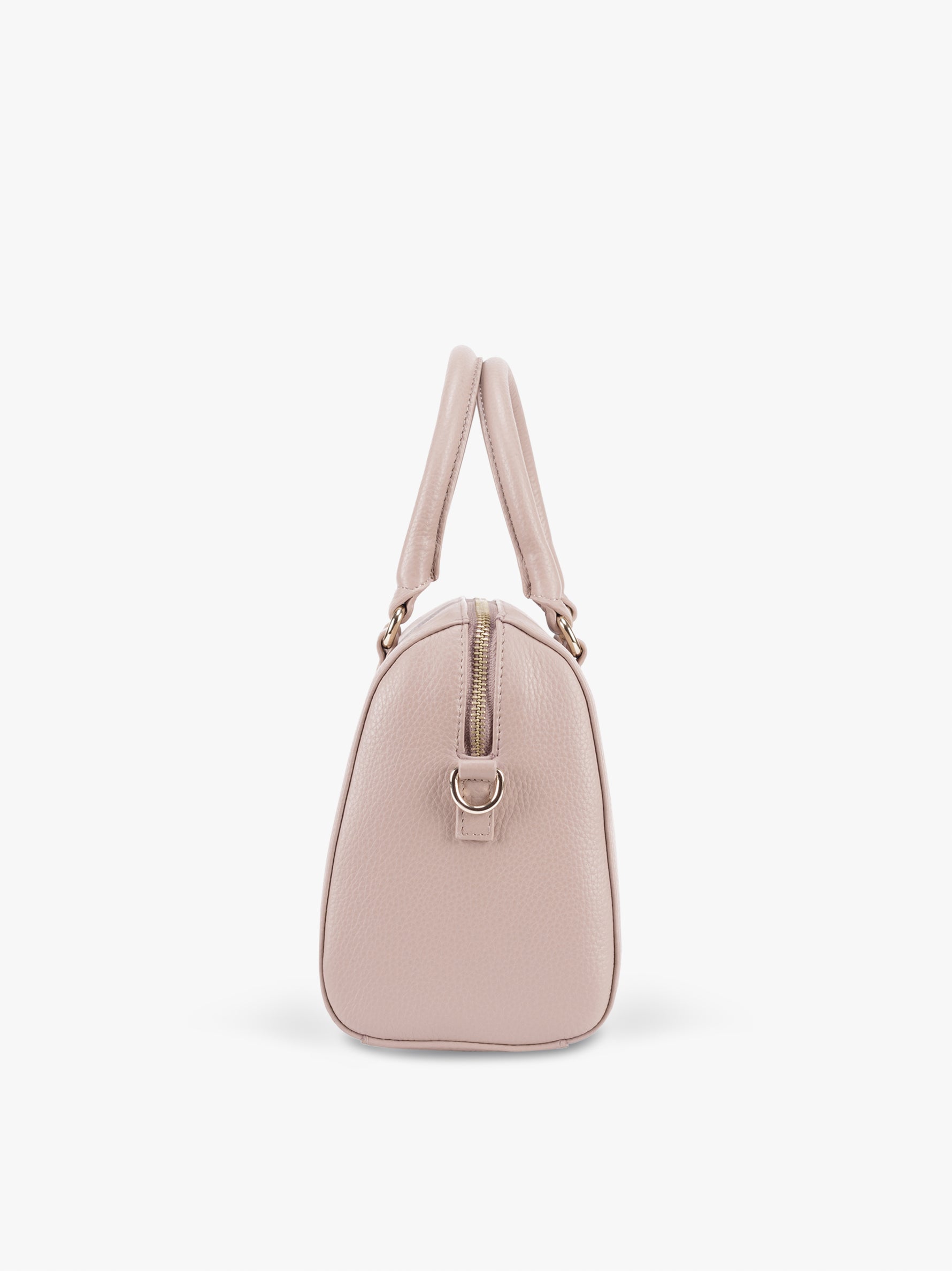 Handcrafted genuine leather boston bag for women Nude Pink