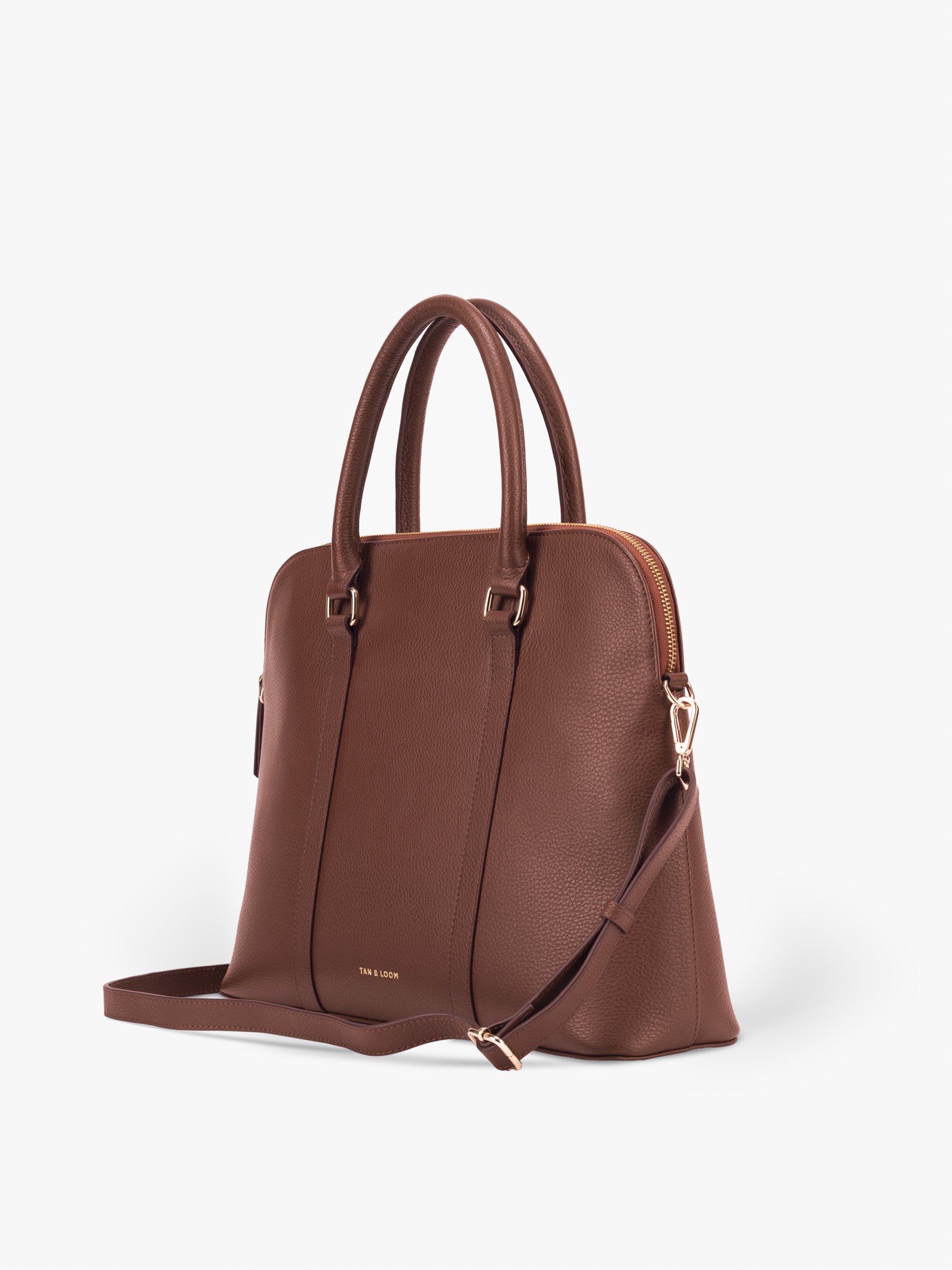 Handcrafted genuine leather laptop bag for women Espresso Brown